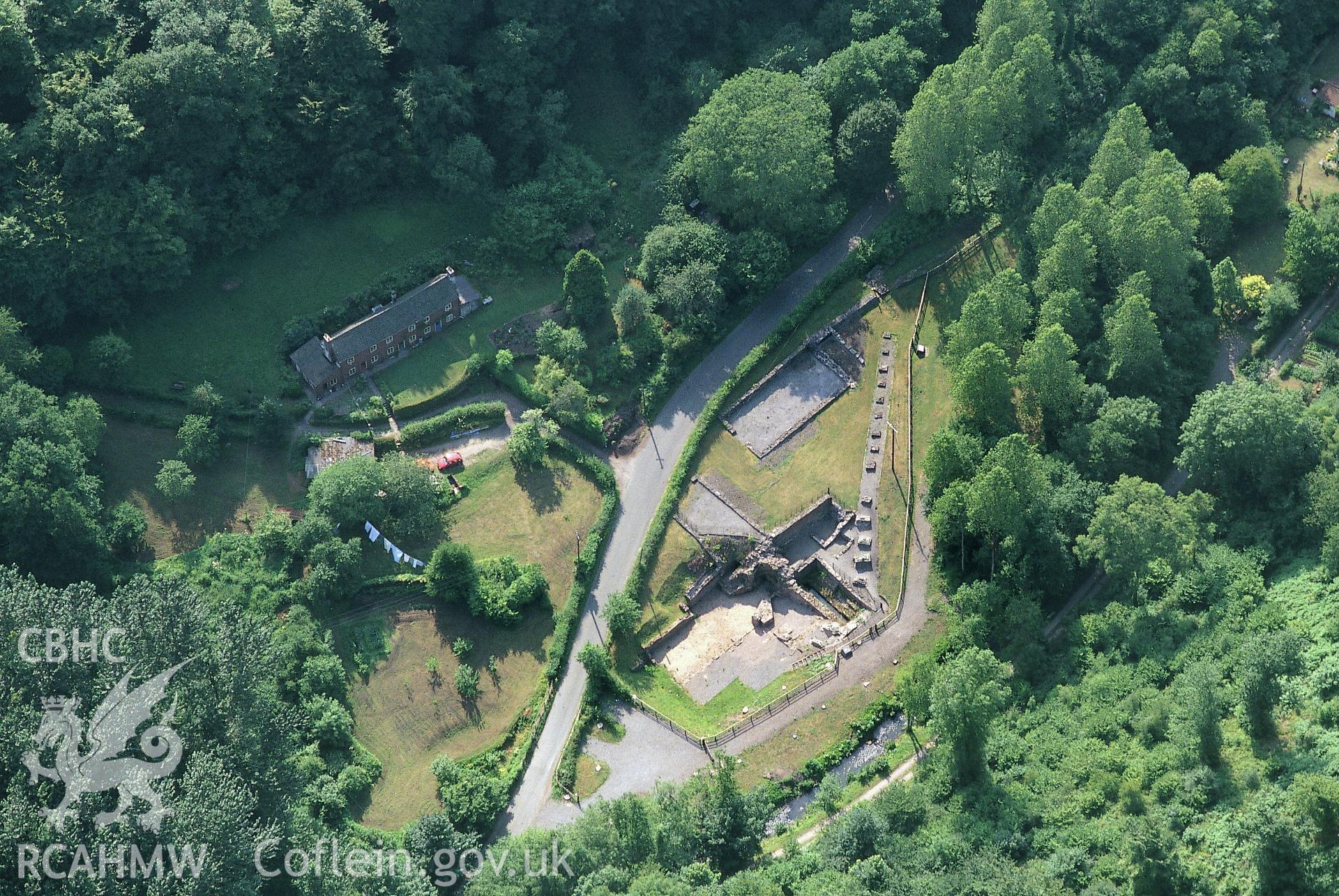 RCAHMW colour slide oblique aerial photograph of Blast Furnace, Tintern, taken by C.R. Musson, 18/07/94