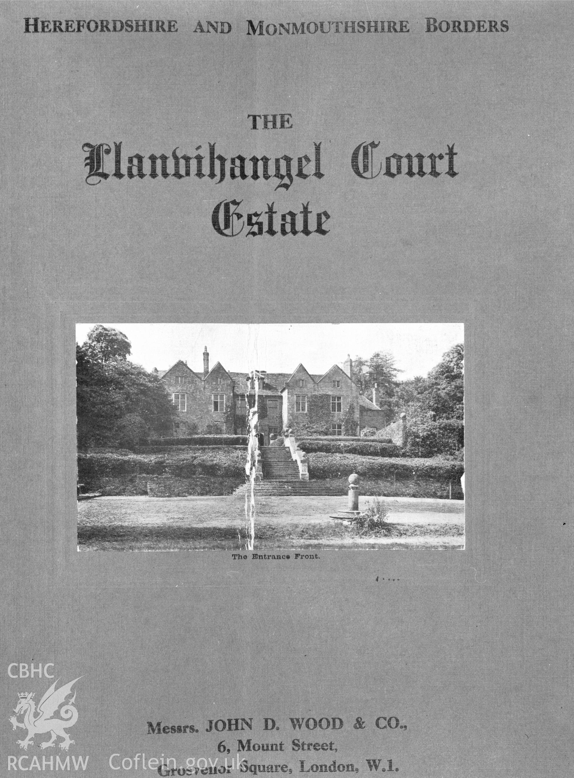 Black and white acetate negative showing a page from undated estate sales particulars.