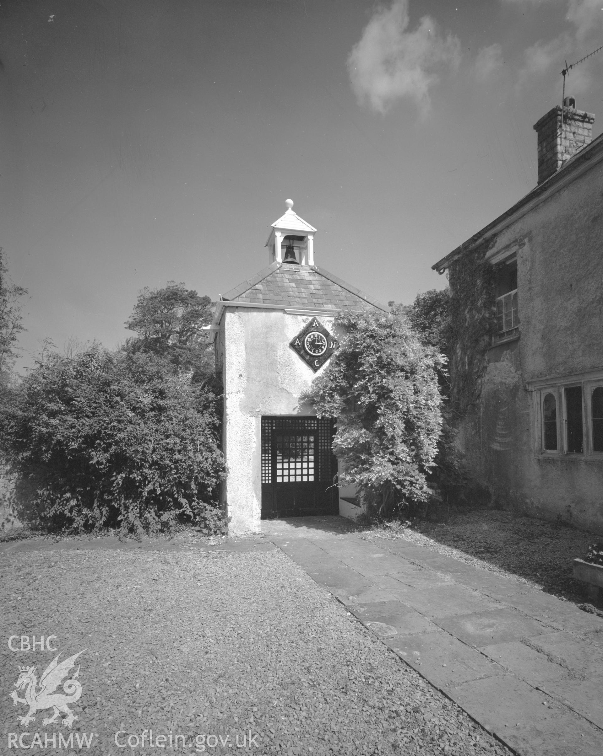 Black and white acetate negative showing exterior view of Boverton.
