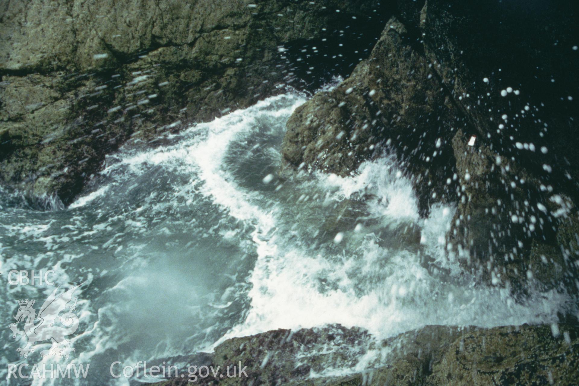Colour slide of the the vicinity of the wreck site, close-up of rocks, from a survey of the Mary designated shipwreck, courtesy of National Museums, Liverpool (Merseyside Maritime Museum)