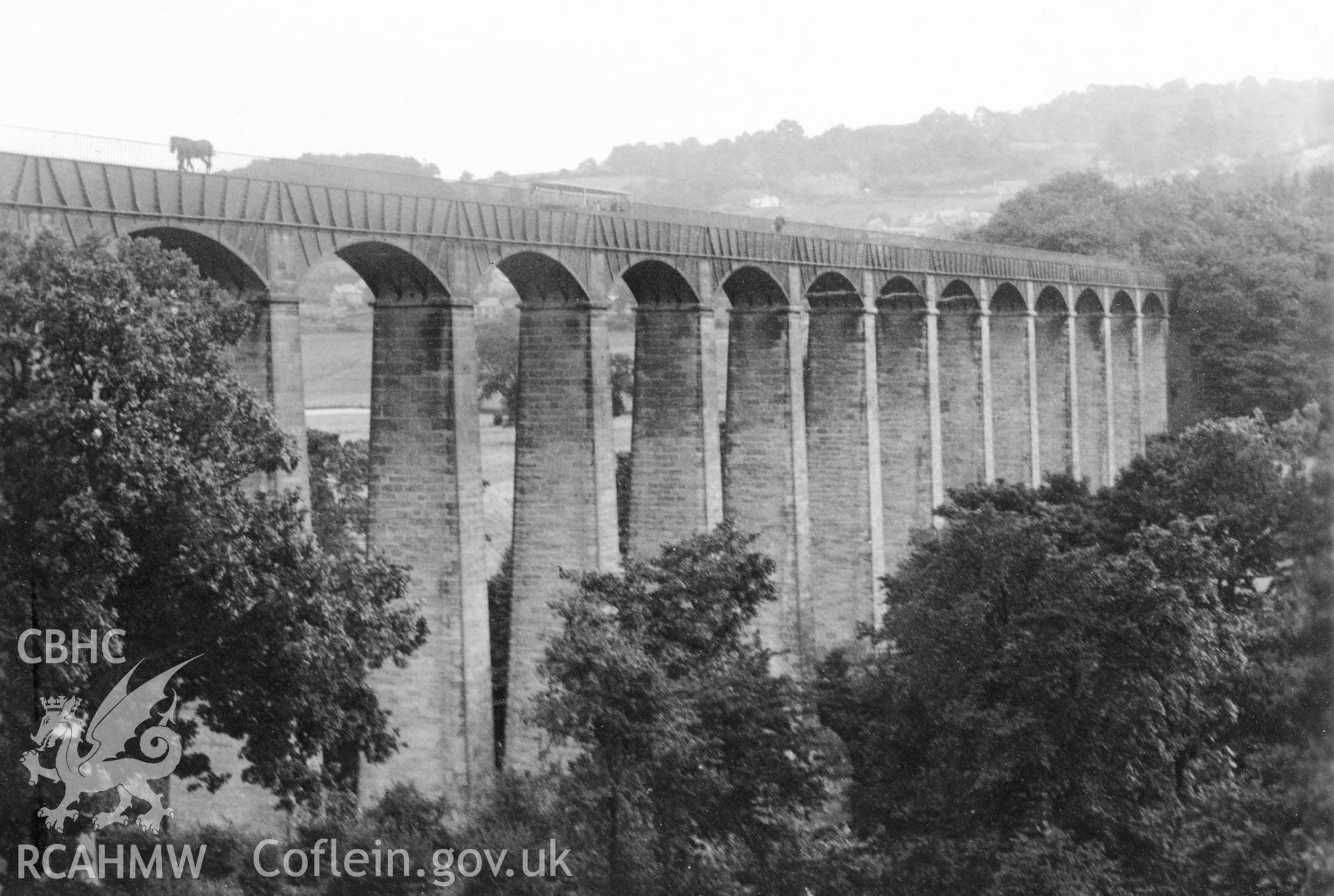 Pontcysyllte Aqueduct; digitized copy of a circa 1940 black and white photograph taken from a photo album loaned for copying by Anne Eastham.