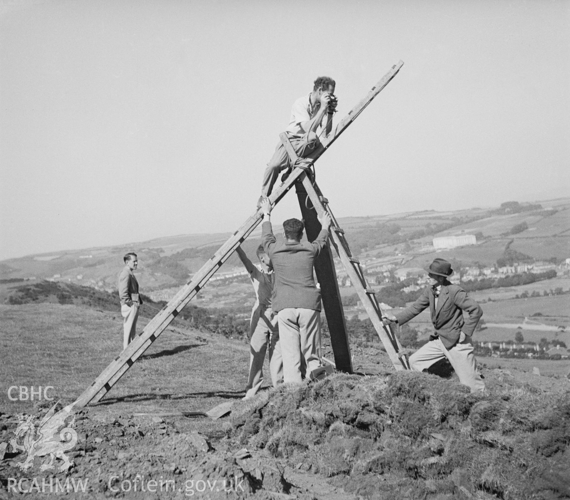 View showing excavation team at work