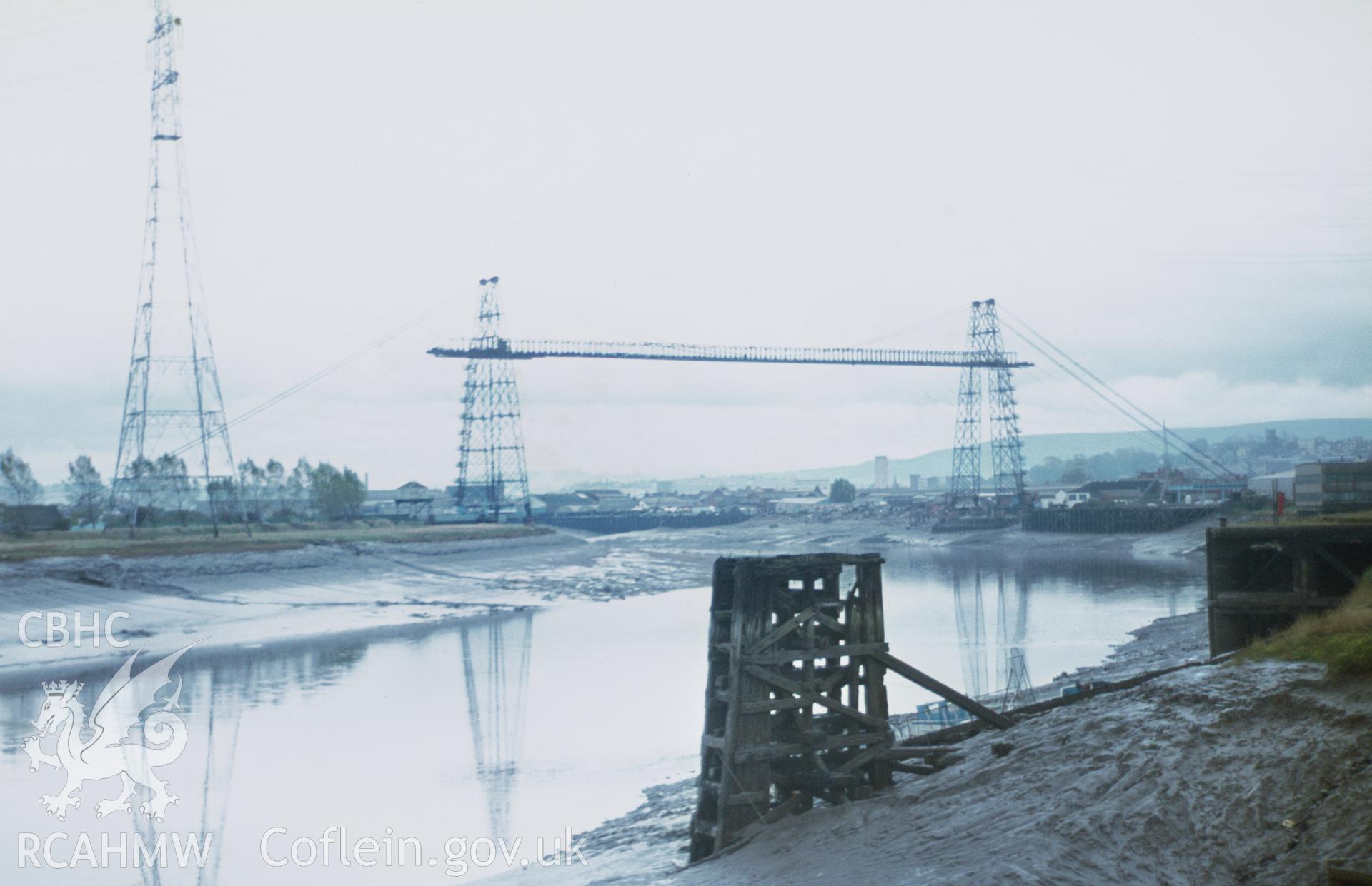 35mm colour slide showing Transporter Bridge, Newport, Monmouthshire by Dylan Roberts, undated.