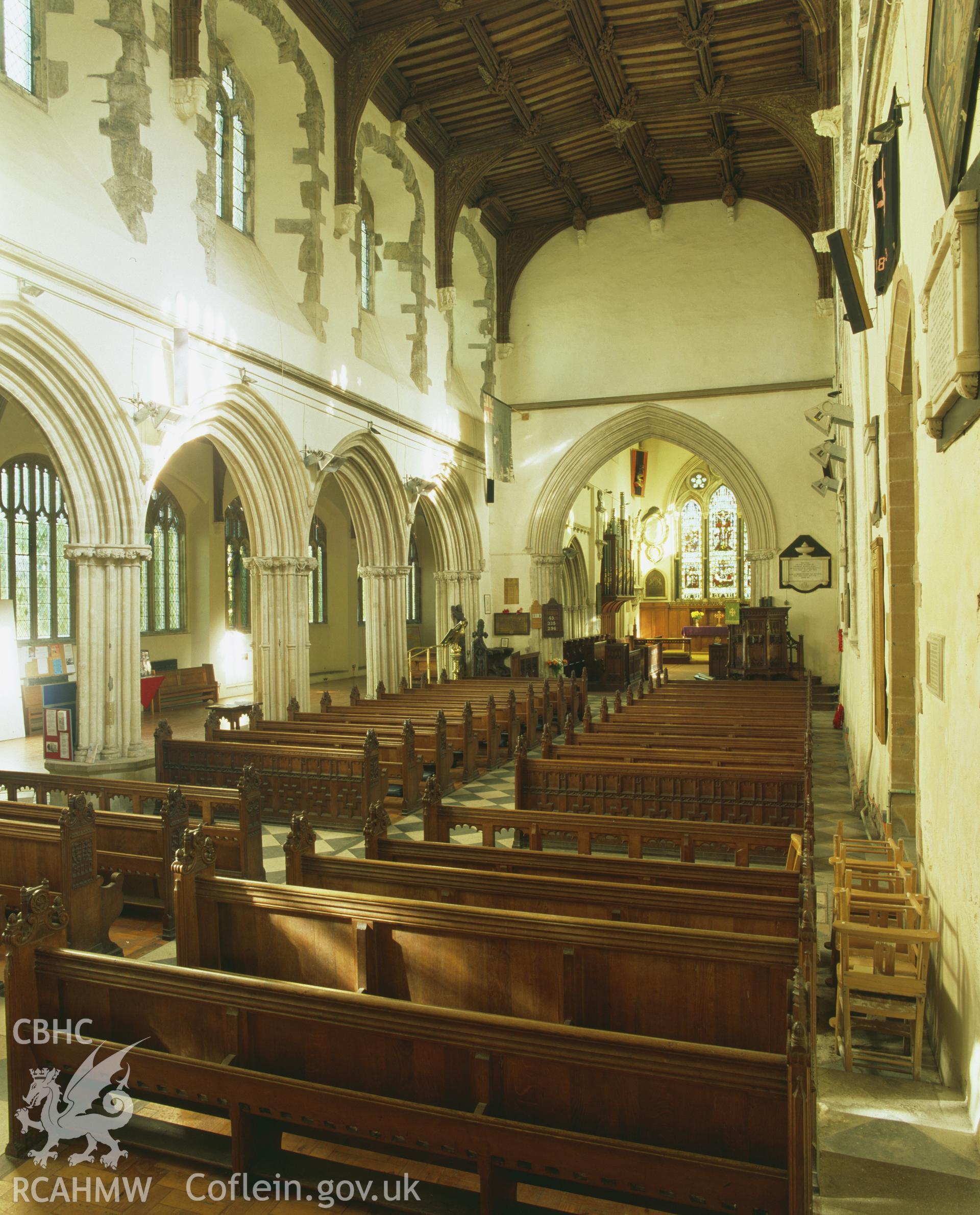 RCAHMW colour transparency showing interior view of St Marys Church, Haverfordwest, taken by Iain Wright, 2003.