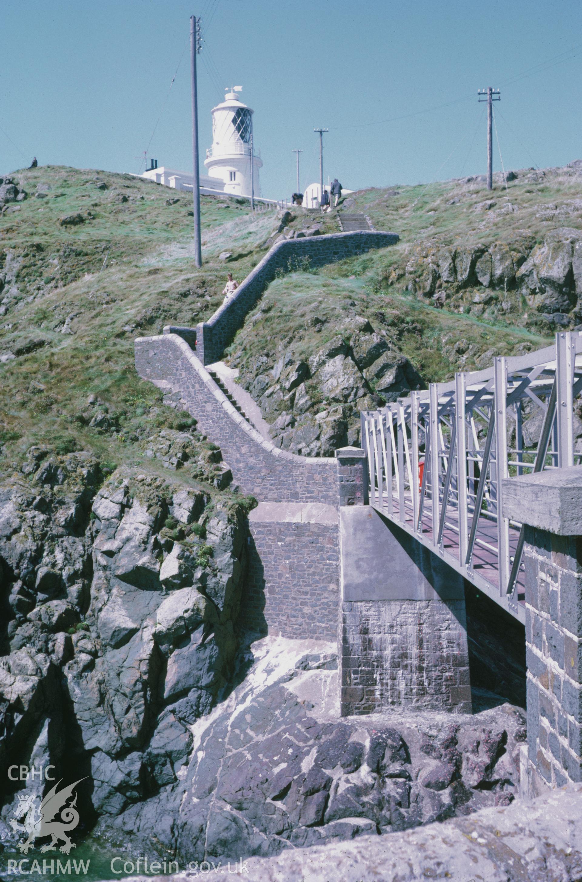 Colour 35mm slide of Strumble Head Lighthouse, Pembrokeshire, by Dylan Roberts.