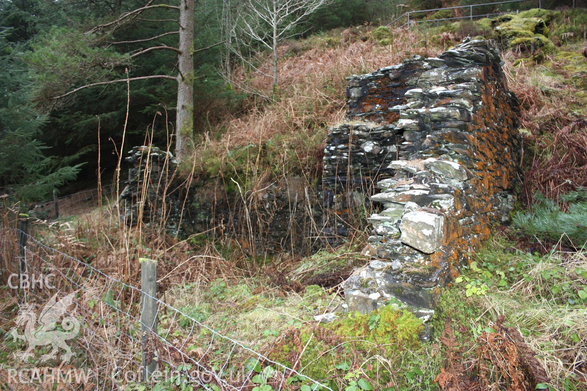 Ystrad Einion metal mine. Remains of the blacksmiths.