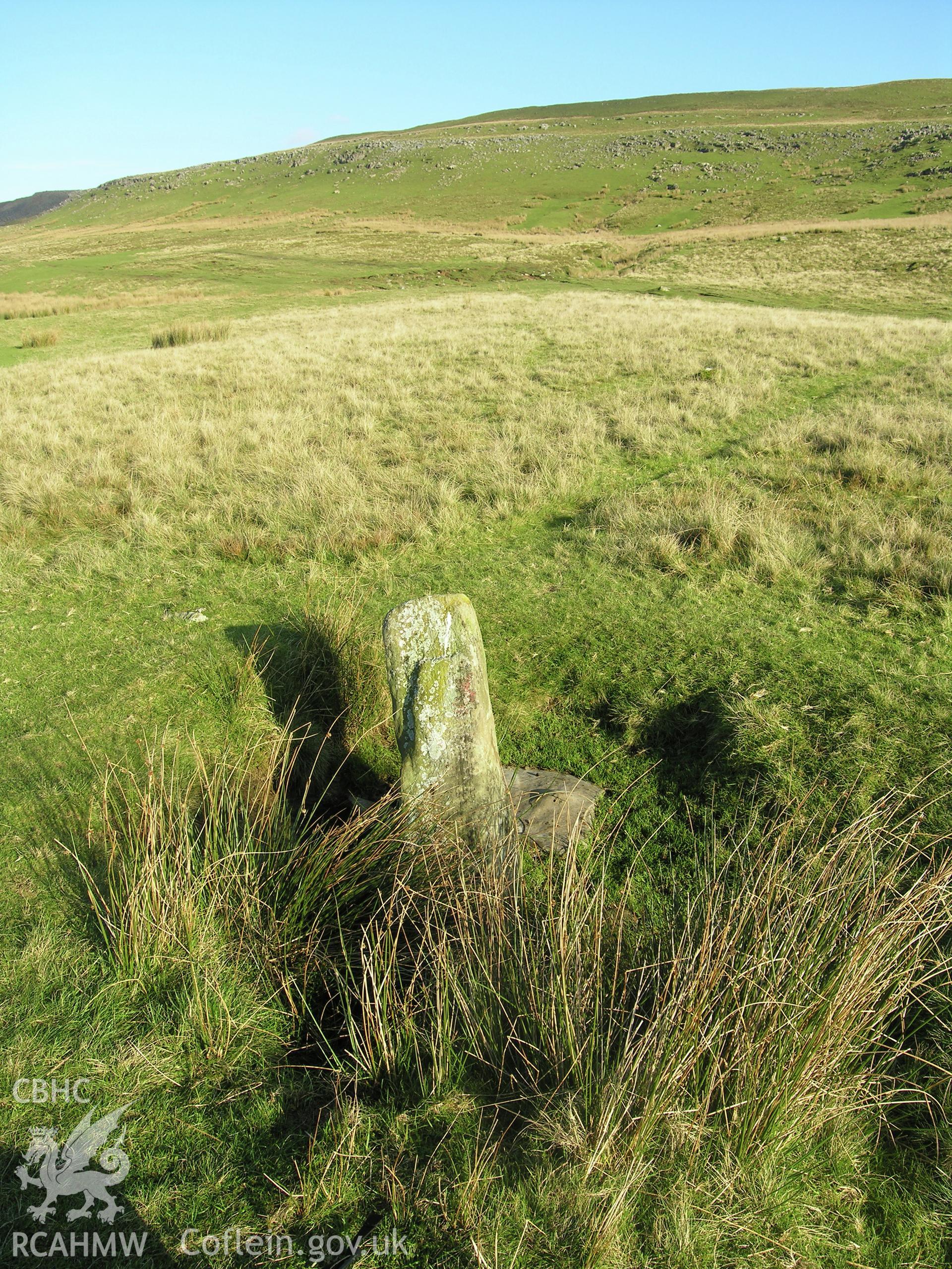 Digital colour photograph of Pontsticill Inscribed Stone taken on 24/10/2006 by R.A. Hayman during th Cefn yr Ystrad Upland Survey undertaken by Hayman and Horton.