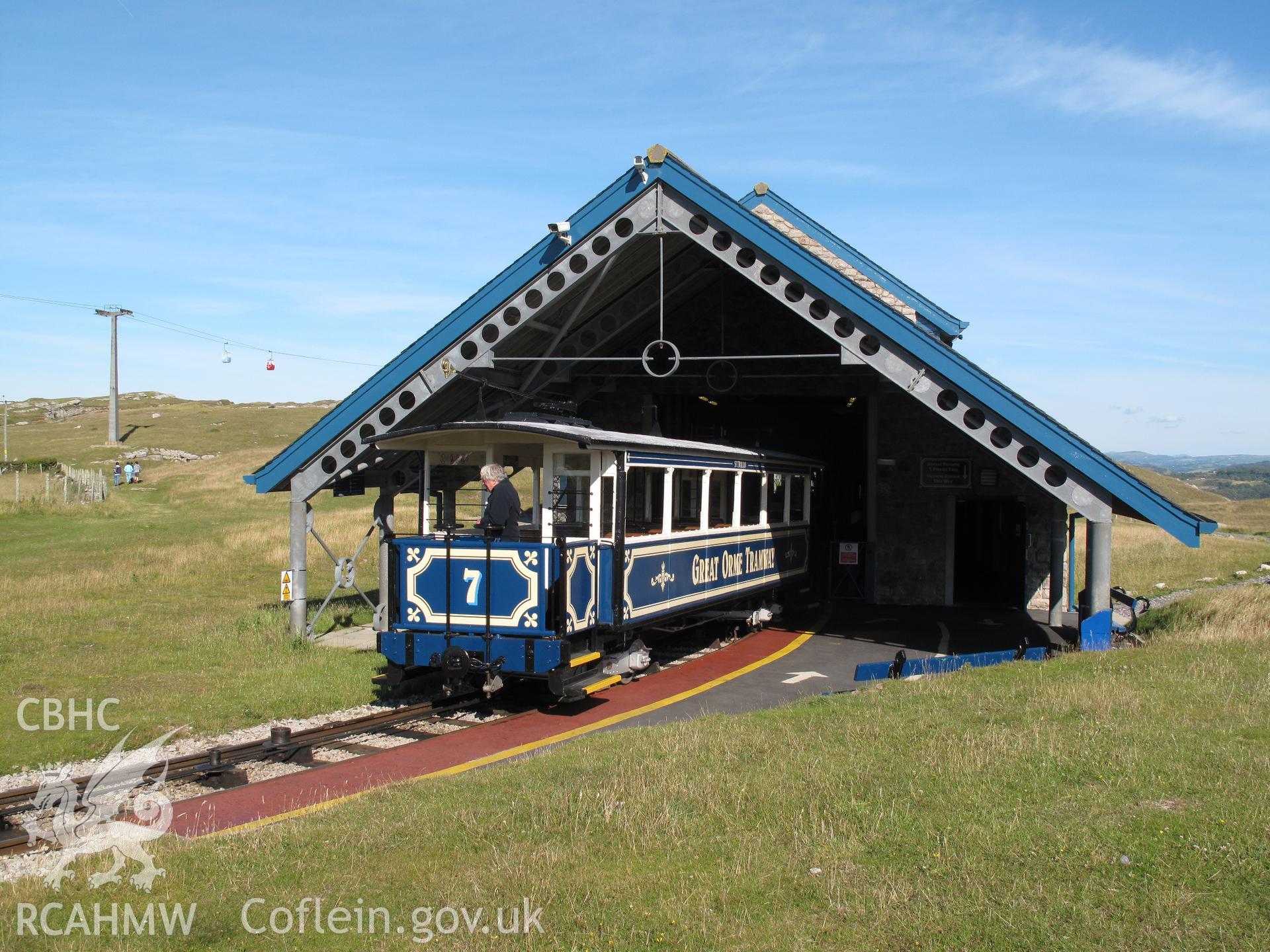 West (upper) end of Halfway Station, Great Orme Tramway, Llandudno, taken by Brian Malaws on 23 July 2011.