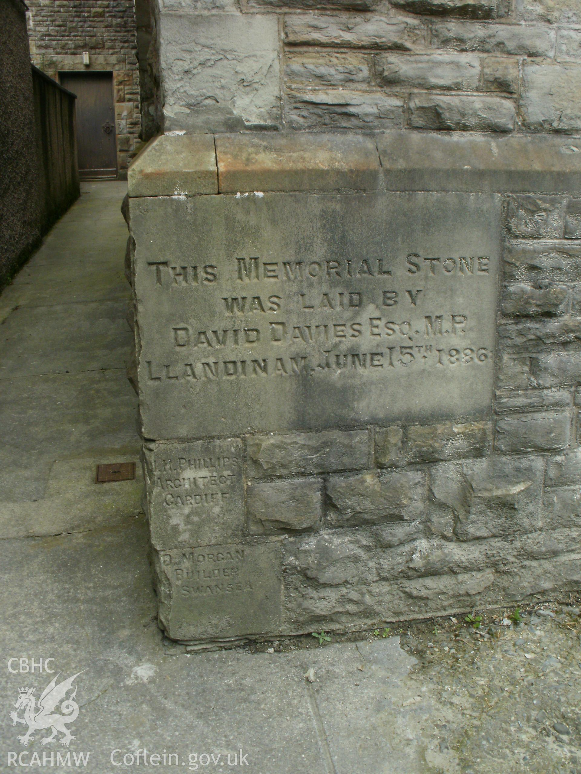 Foundation stone on south east front.