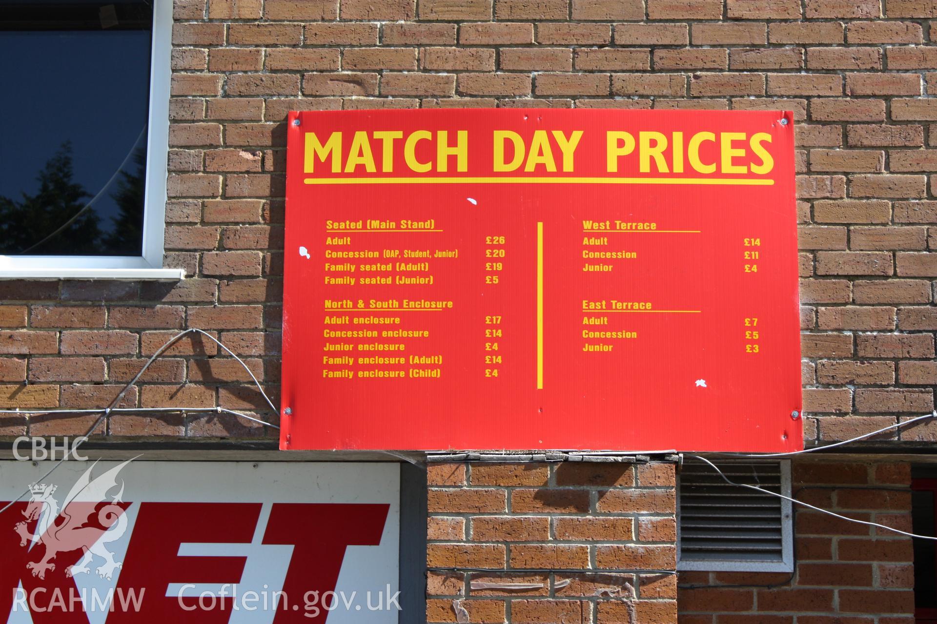 Ticket Office and Match Day prices (2008/9)