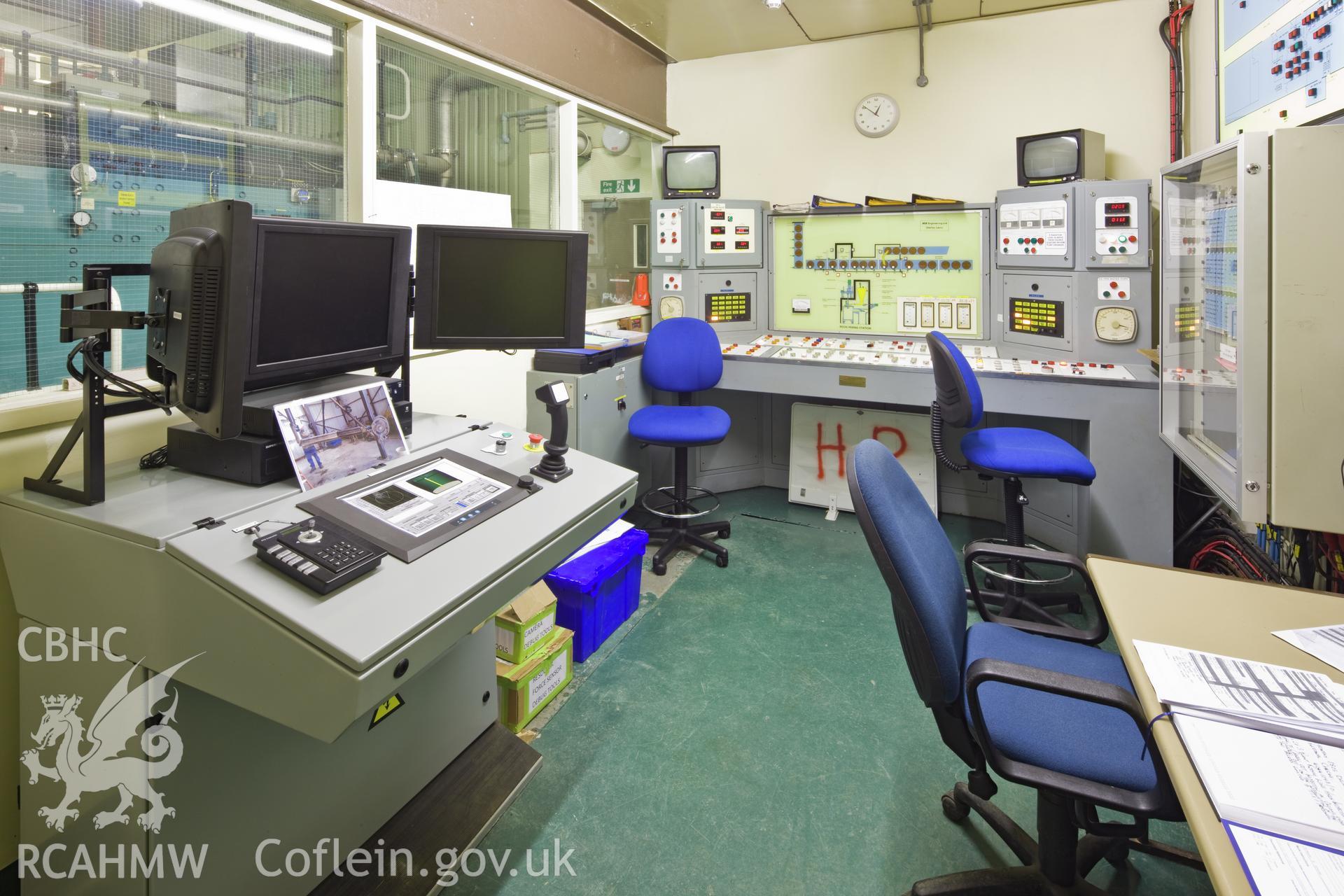 Inside the control room at the Resin Solidification Plant.