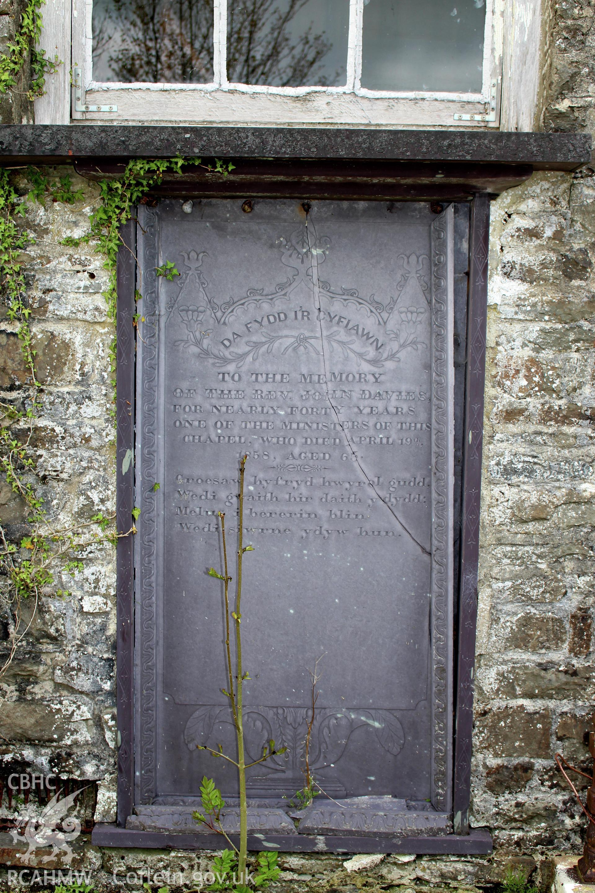 Gravestone of the Rev. John Davies