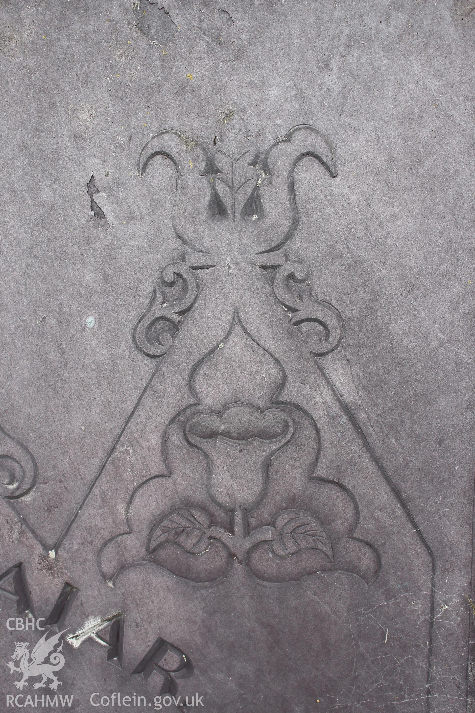 Carved detail on the gravestone of Joseph & Rachel Joseph