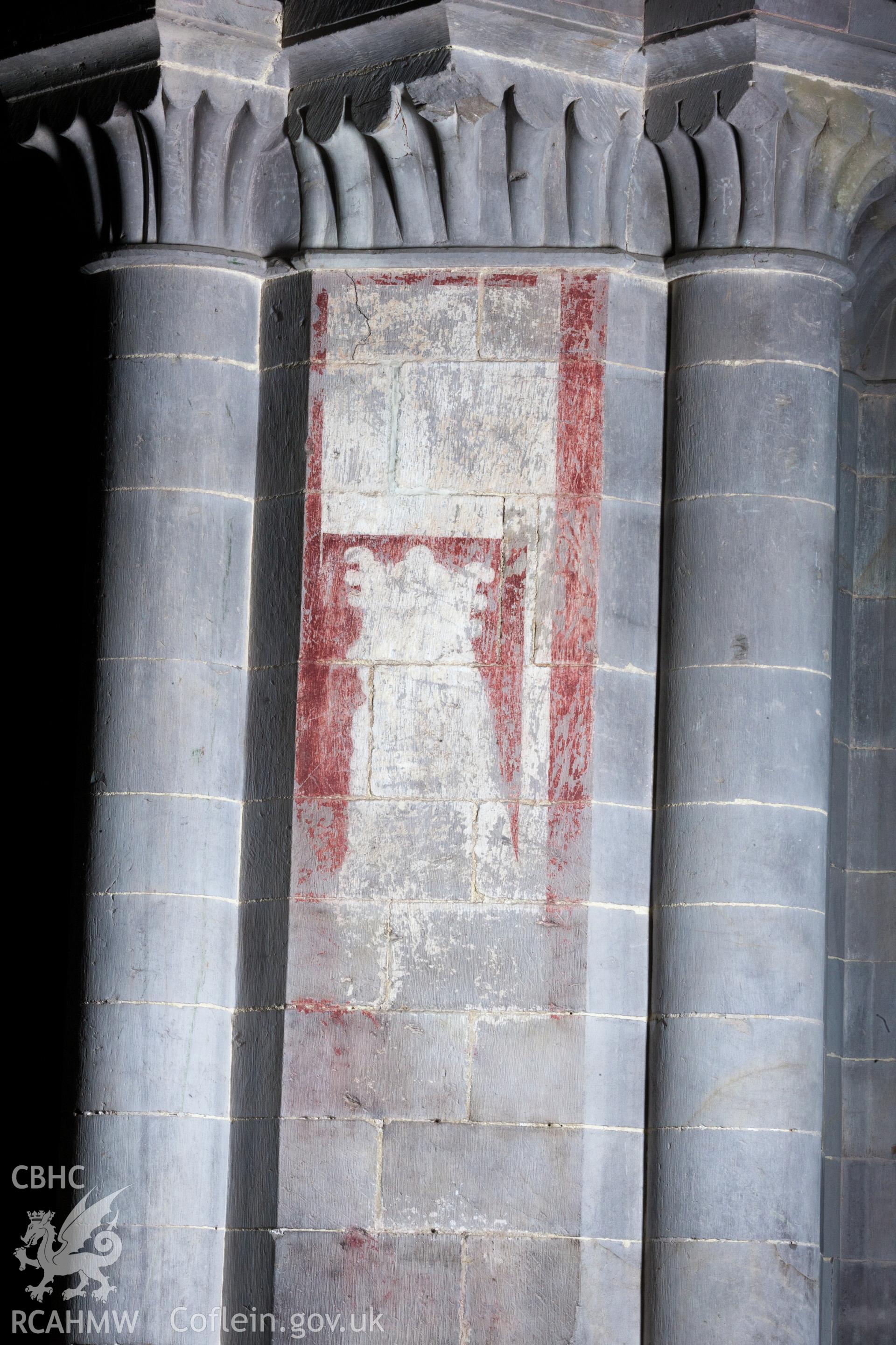 Wall painting on column in south aisle