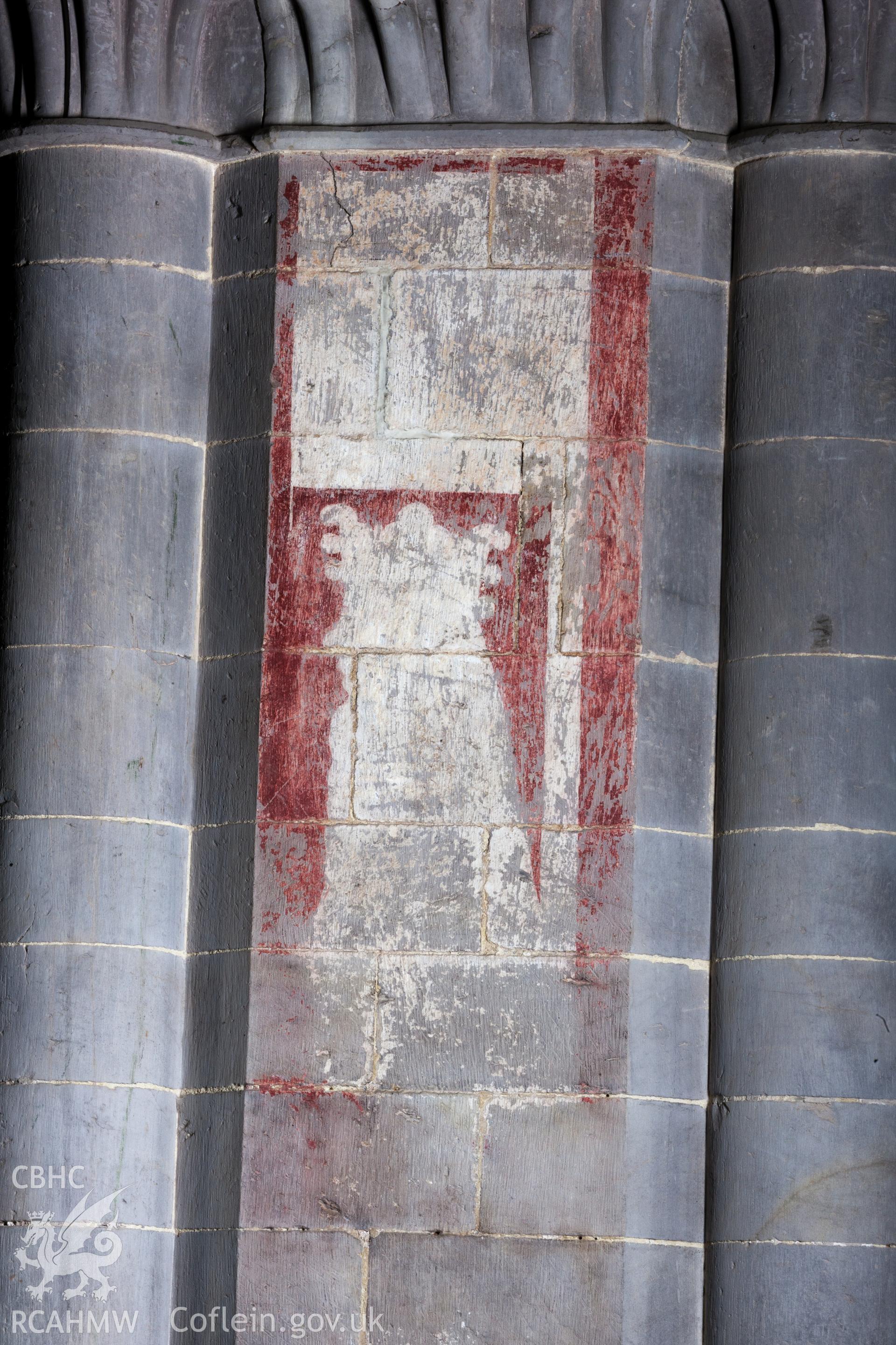 Wall painting on column in south aisle