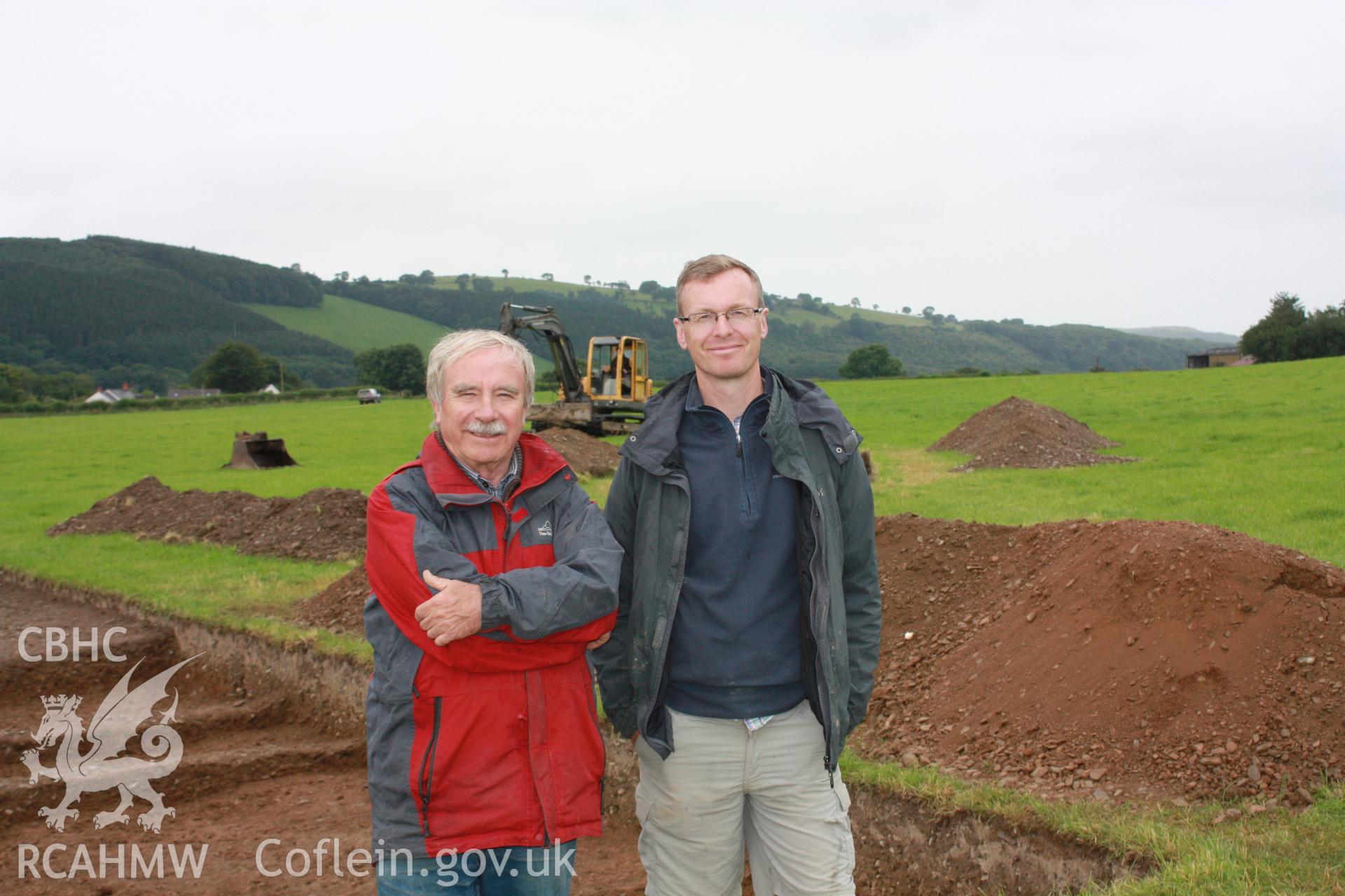 Abermagwr Roman villa; photographs of 2015 excavation season. Directors J L Davies and T G Driver at the end of the excavation