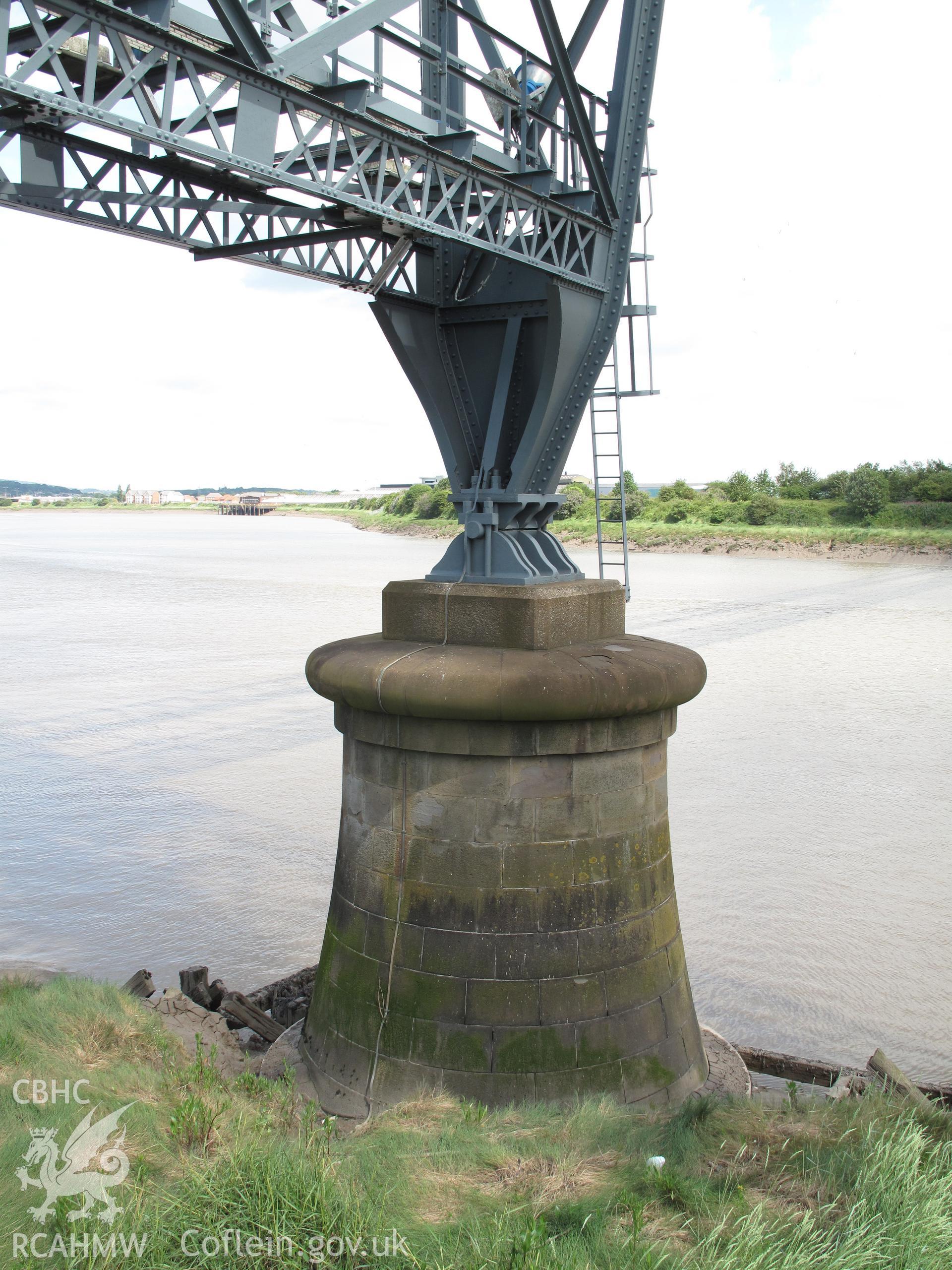 Detail of western pylon support pier, Newport Transporter Bridge.