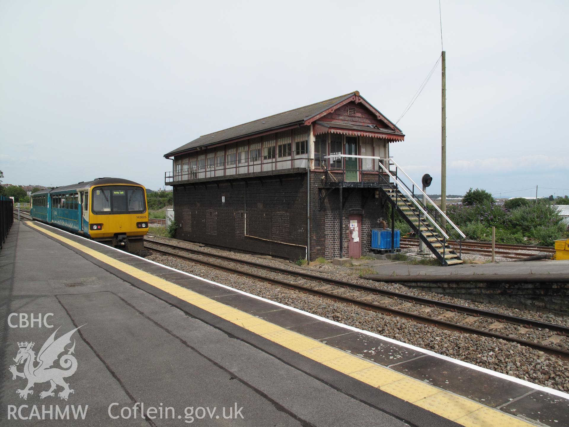 General view from the west of Barry Station Signalbox.