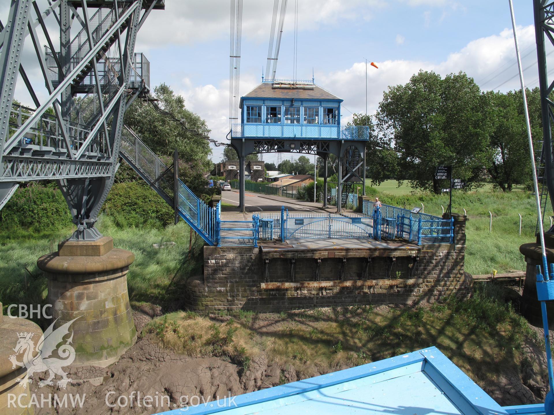 View of the winder house and eastern landing, Newport Transporter Bridge.