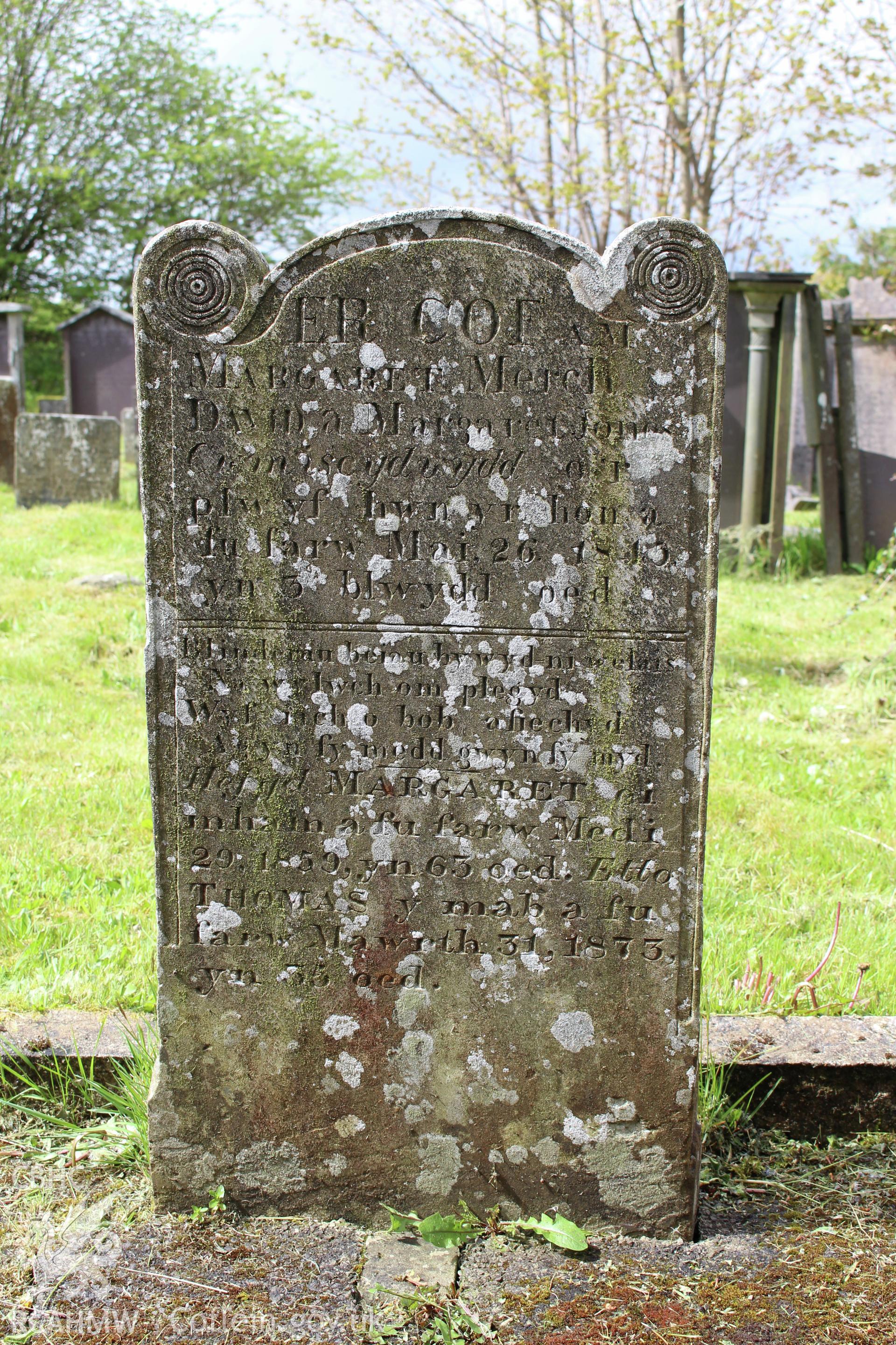 Gravestone of Margaret, Margaret & Thomas Jones