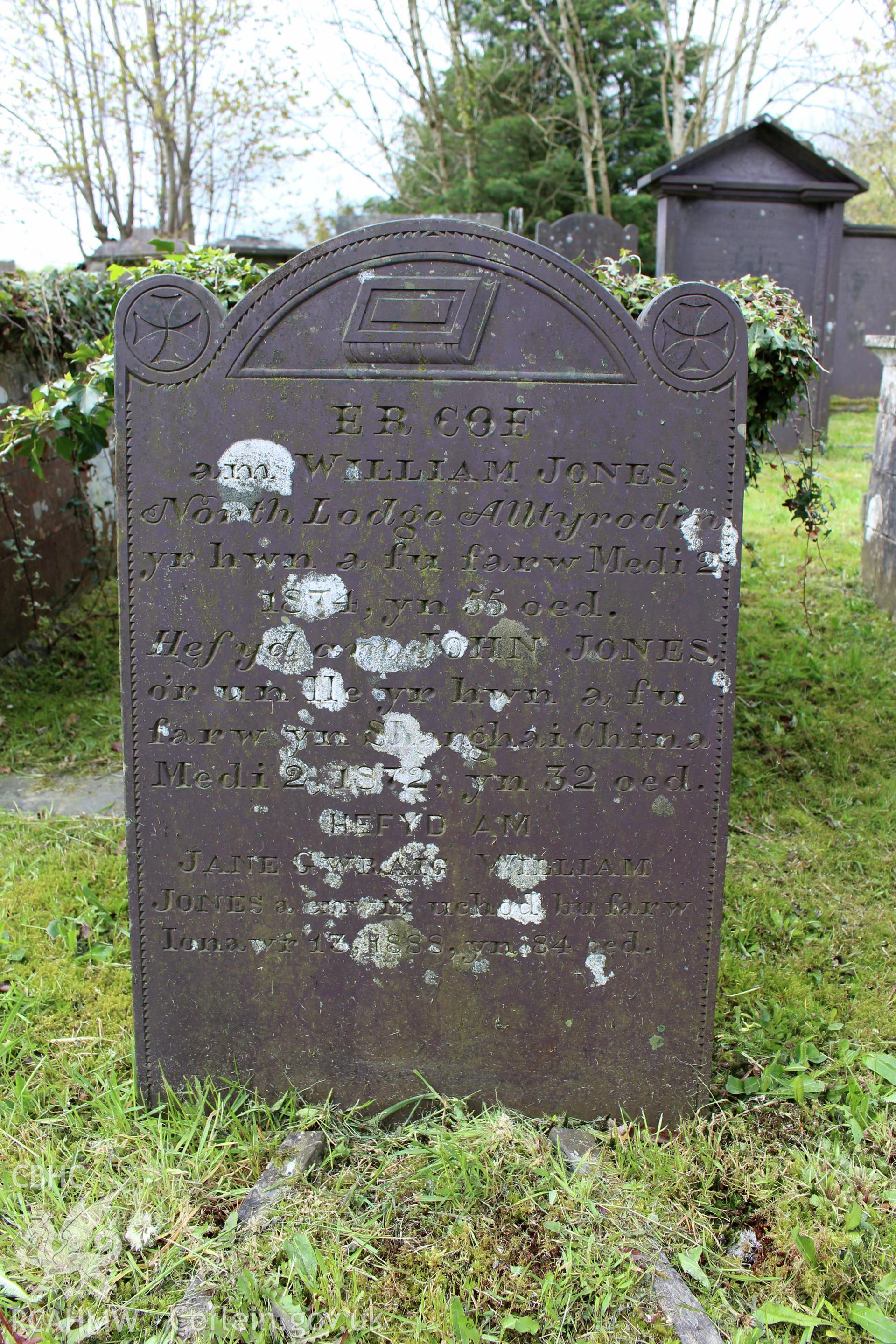 Gravestone of William & Jane Jones