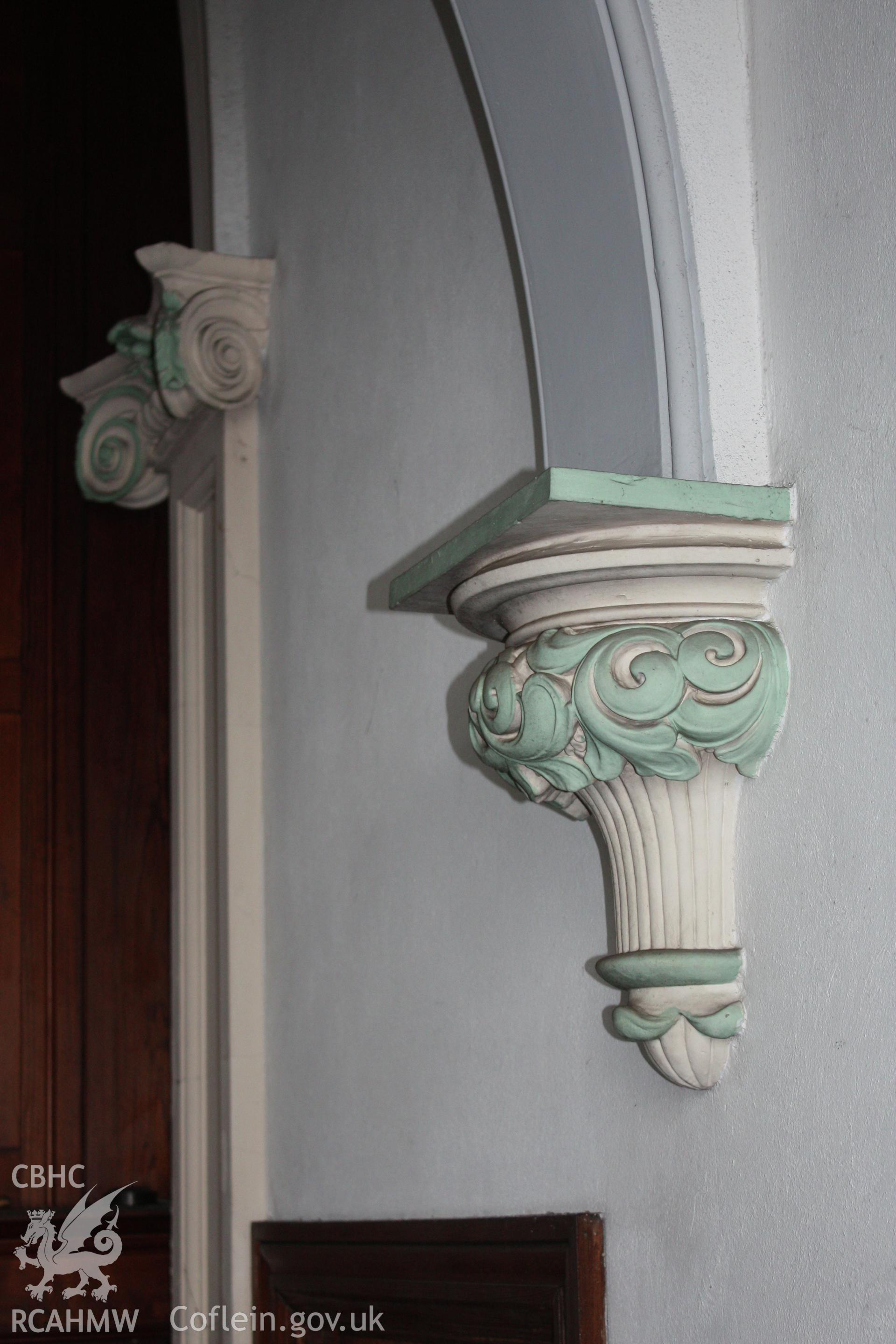 Detail of plaster capital for gallery arch