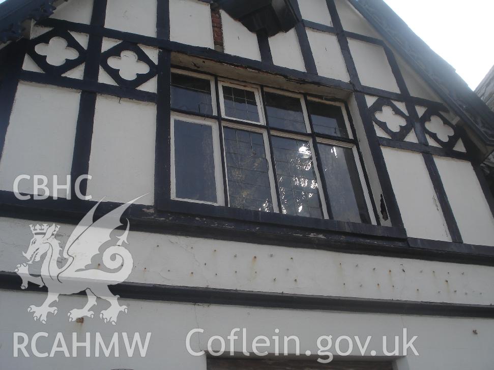 Colour photograph showing window 03 in the gable in the north facing elevation of The Grange Hotel produced by JP Architects, 2011.