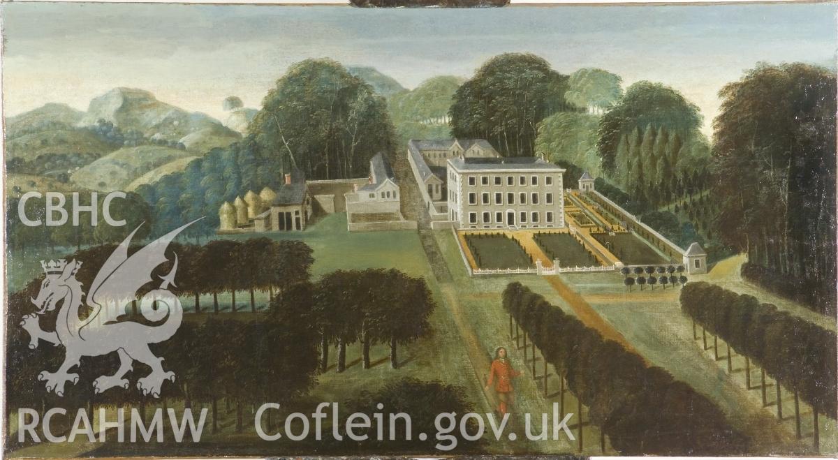 Digital colour copy of painting entitled: 'View of Newton House' by unknown artist