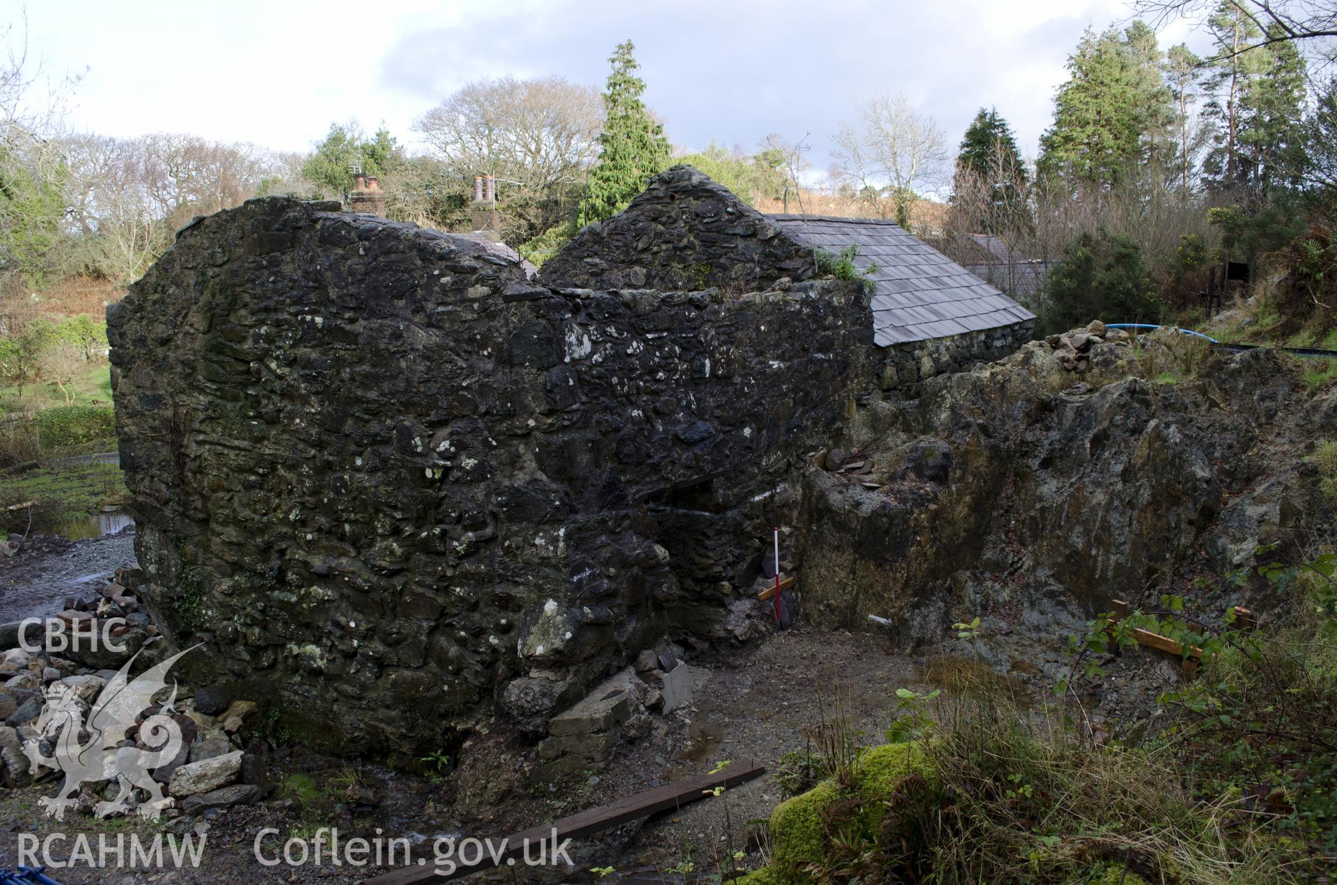 View from south showing general view, taken by Jessica Davidson, Gwynedd Archaeological Trust, 8th Jan 2016.