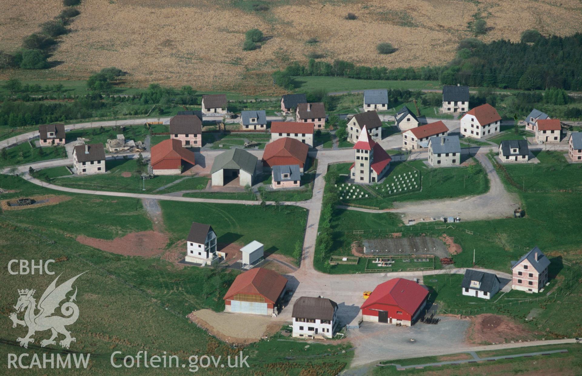 Slide of RCAHMW colour oblique aerial photograph of Sennybridge German Village, taken by T.G. Driver, 3/5/1997.