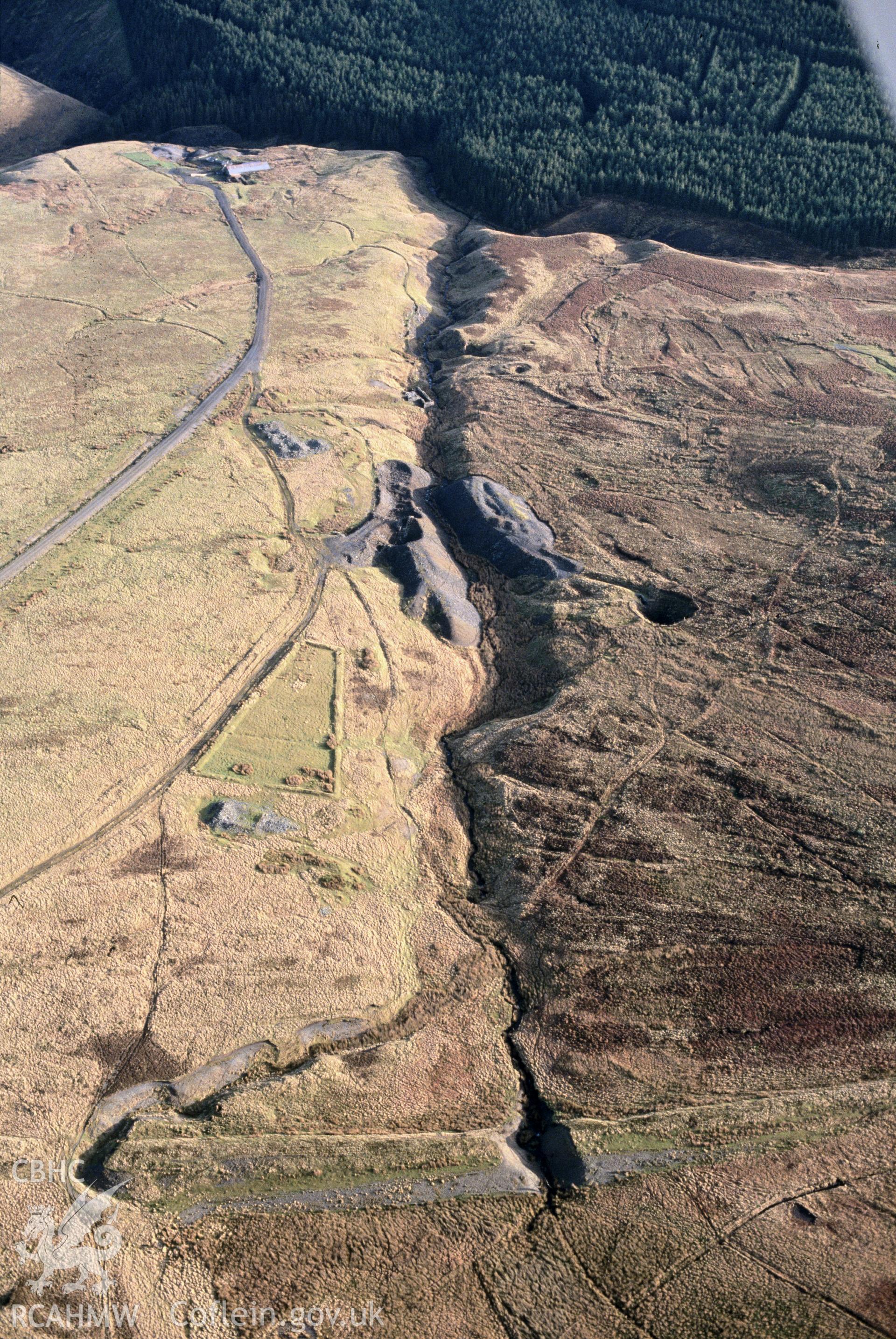 Slide of RCAHMW colour oblique aerial photograph of Nant Ddu Mine, taken by C.R. Musson, 8/12/1992.