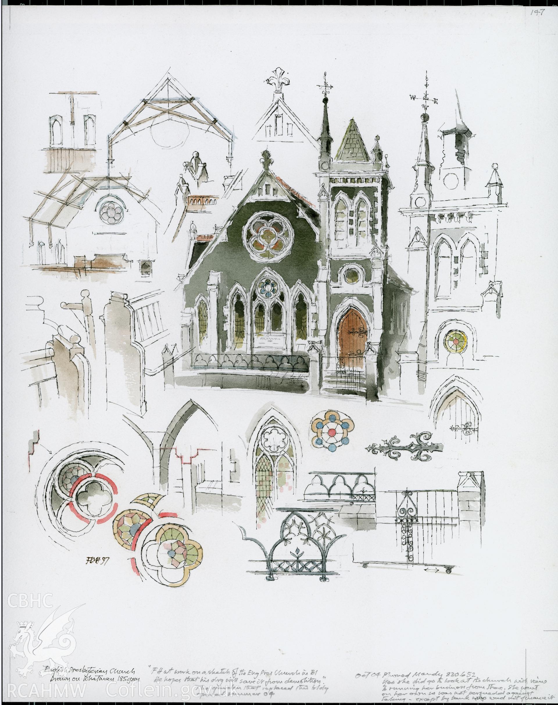 English Presbyterian Church: (ink and watercolour) drawing.