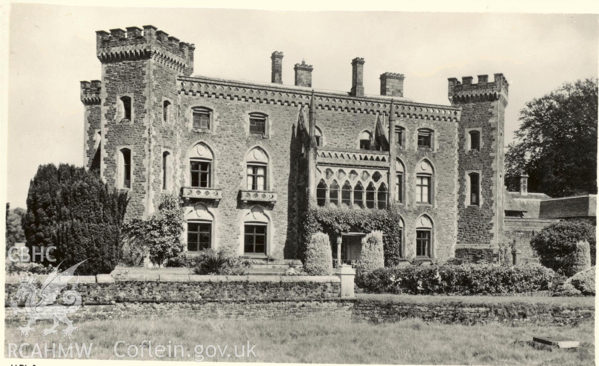 Digitised postcard image of Newton House, Llandeilo, Raphael Tuck and Sons Ltd. Produced by Parks and Gardens Data Services, from an original item in the Peter Davis Collection at Parks and Gardens UK. We hold only web-resolution images of this collection, suitable for viewing on screen and for research purposes only. We do not hold the original images, or publication quality scans.