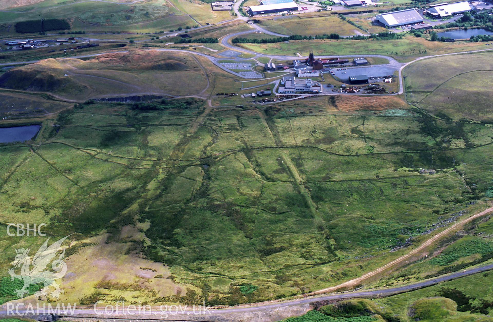 RCAHMW colour slide oblique aerial photograph of Big Pit Coal Mine, Blaenavon, taken on 24/07/1998 by Toby Driver