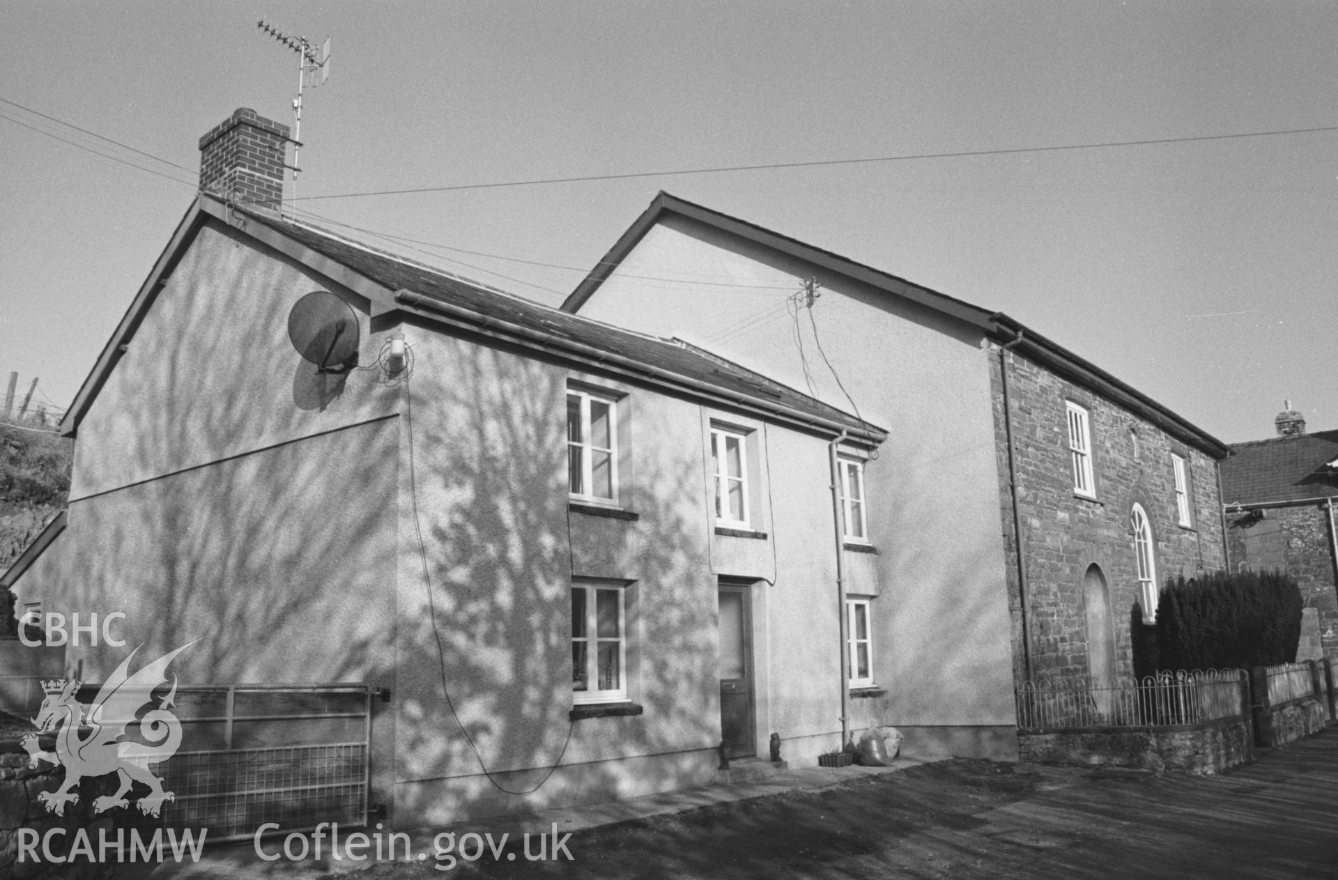 Capel Mair, Llanfair Clydogau, exterior - chapel house and chapel. NA/CD/97/008
