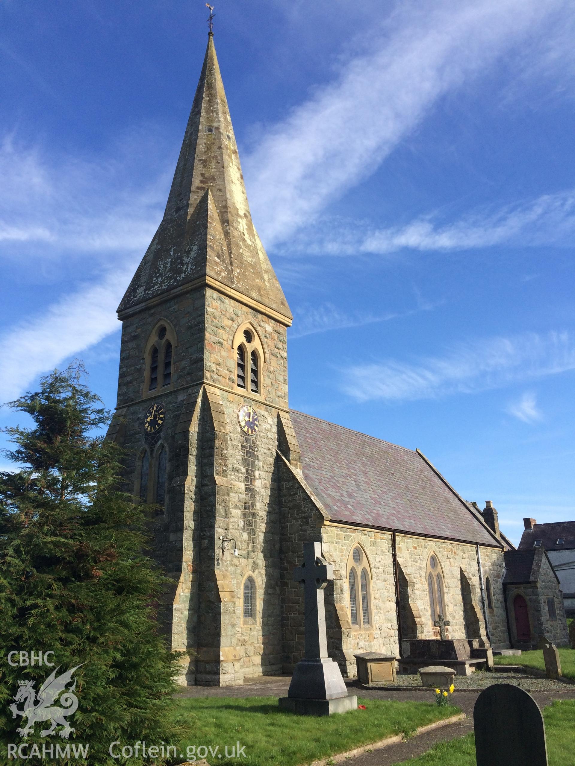 Colour photo showing Castle Caereinion Church, produced by Paul R. Davis, 25th March 2017.