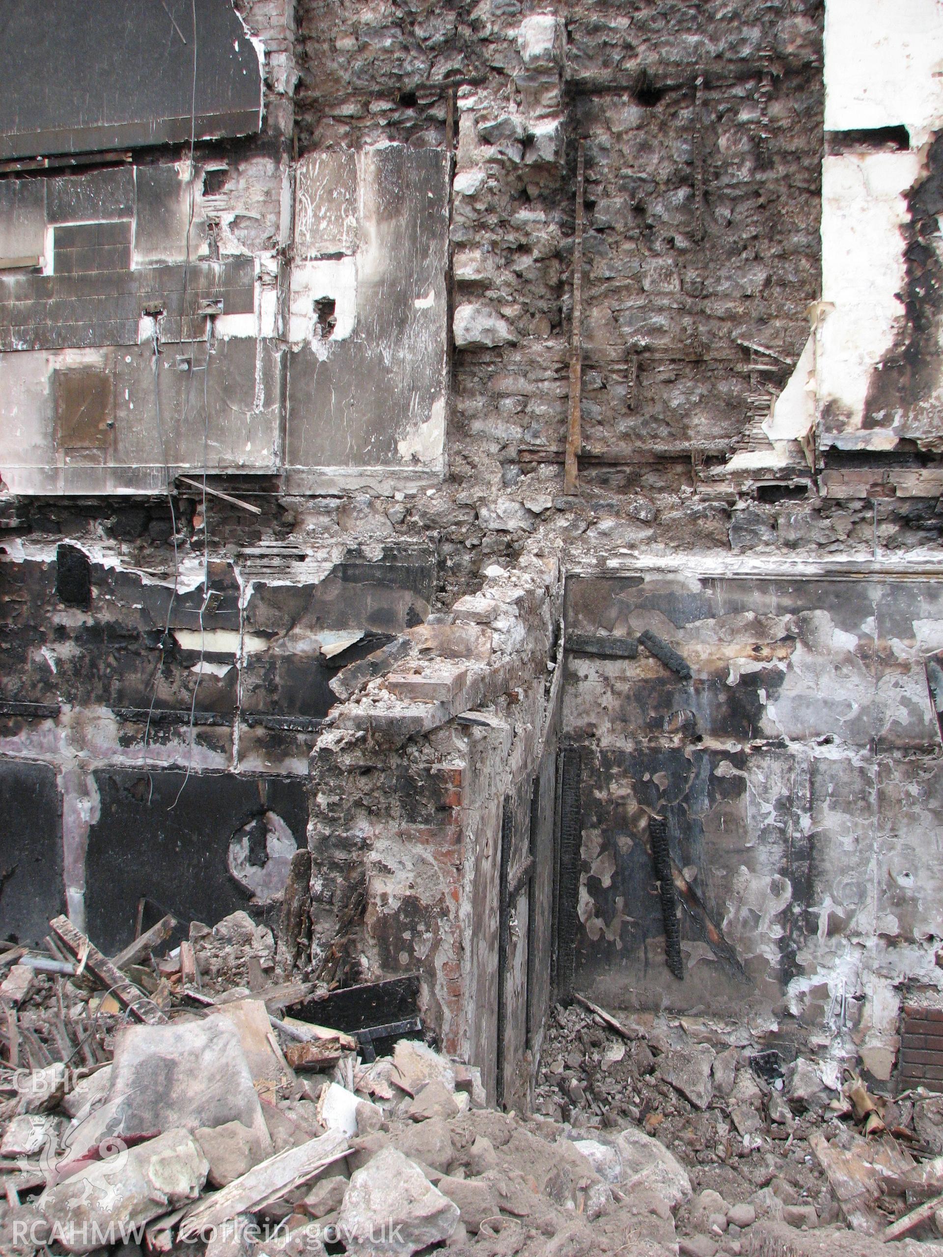 Colour digital photograph showing the remains of the Royal Gatehouse Hotel.