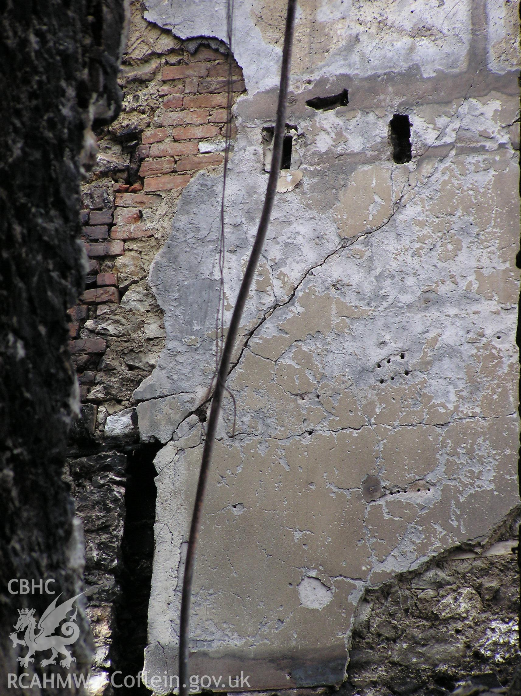 Colour digital photograph showing the damage caused by fire to the Royal Gatehouse Hotel.