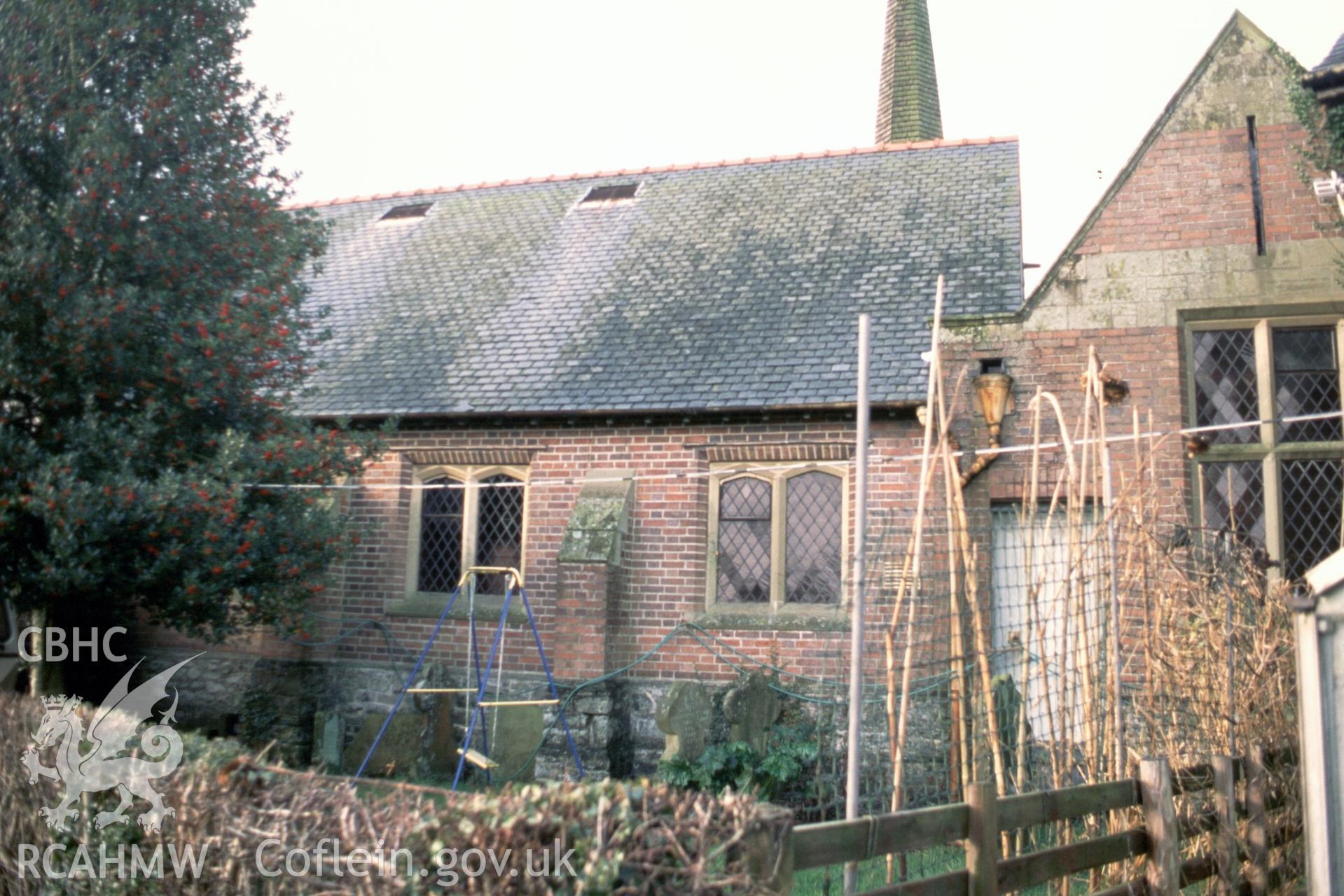 Exteior, rear elevation part of chapel & vestry