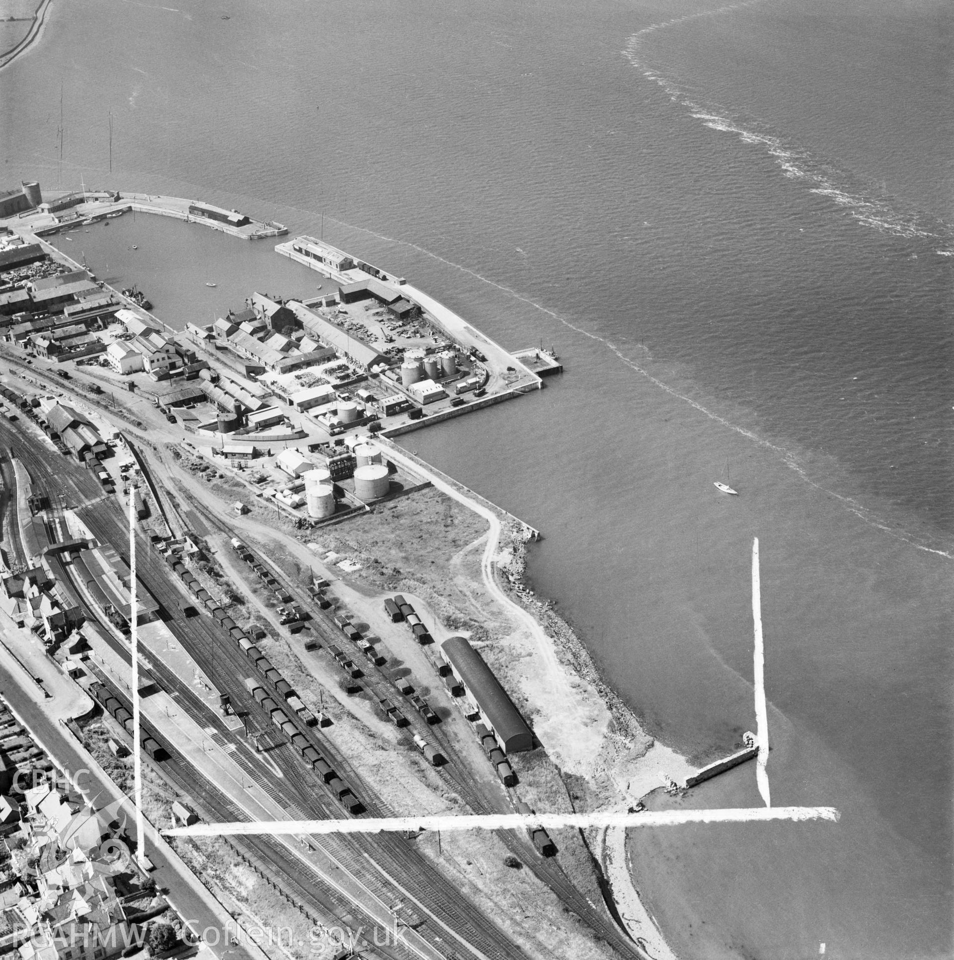 View of Shell-Mex & BP works, Victoria Dock, Caernarfon