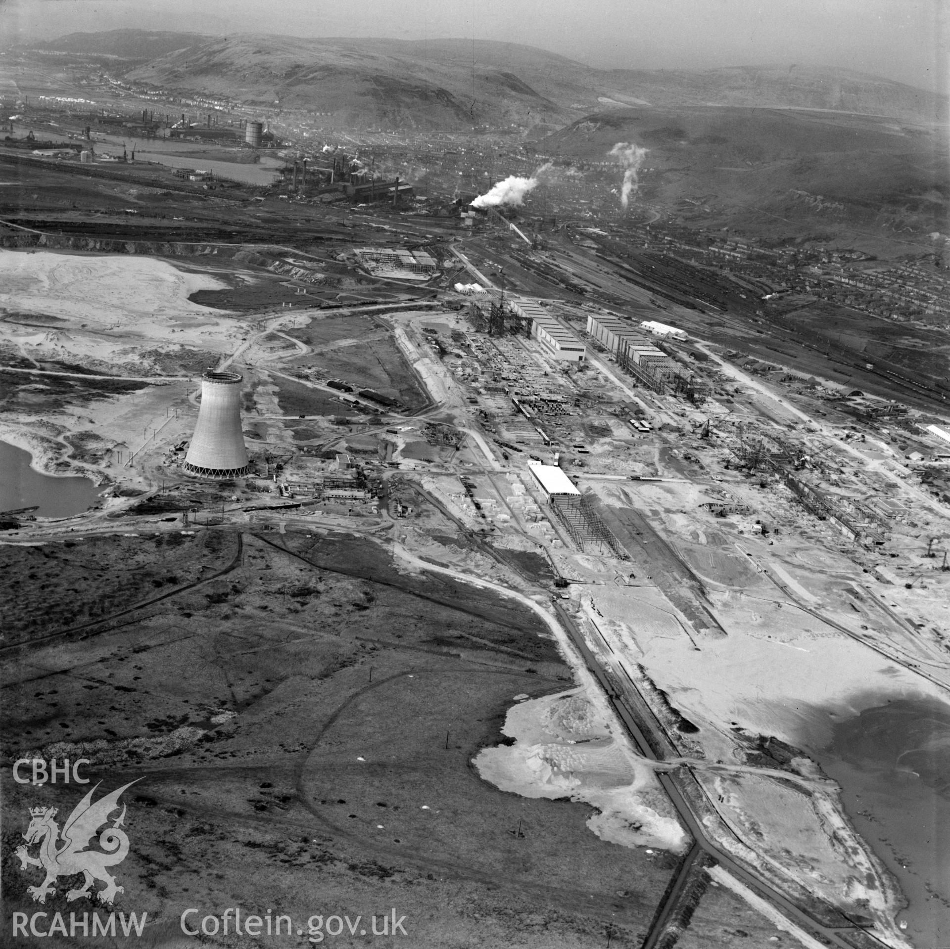 View of Abbey Steelworks, Port Talbot under construction