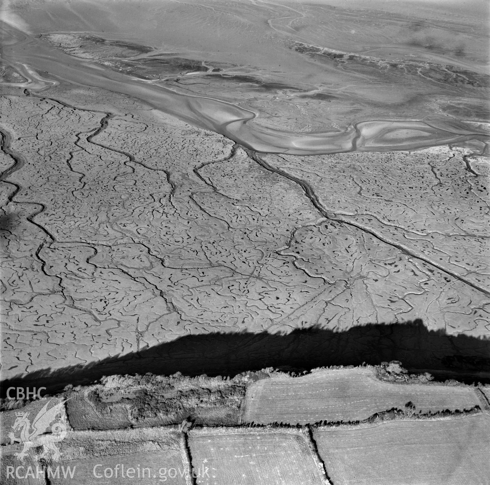 View of mud patterns in the Loughor estuary near Llanelli