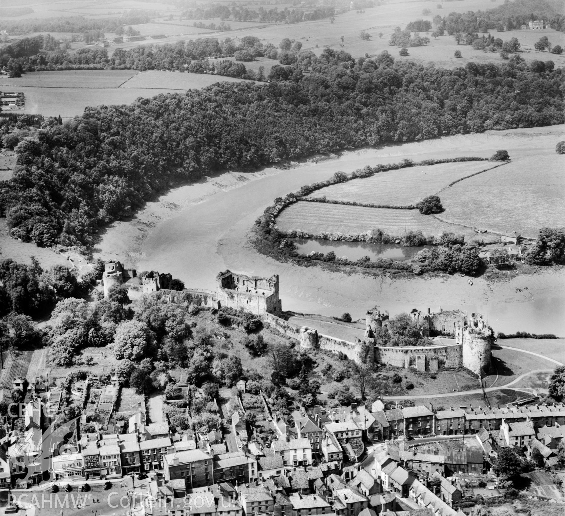 View of Chepstow showing castle