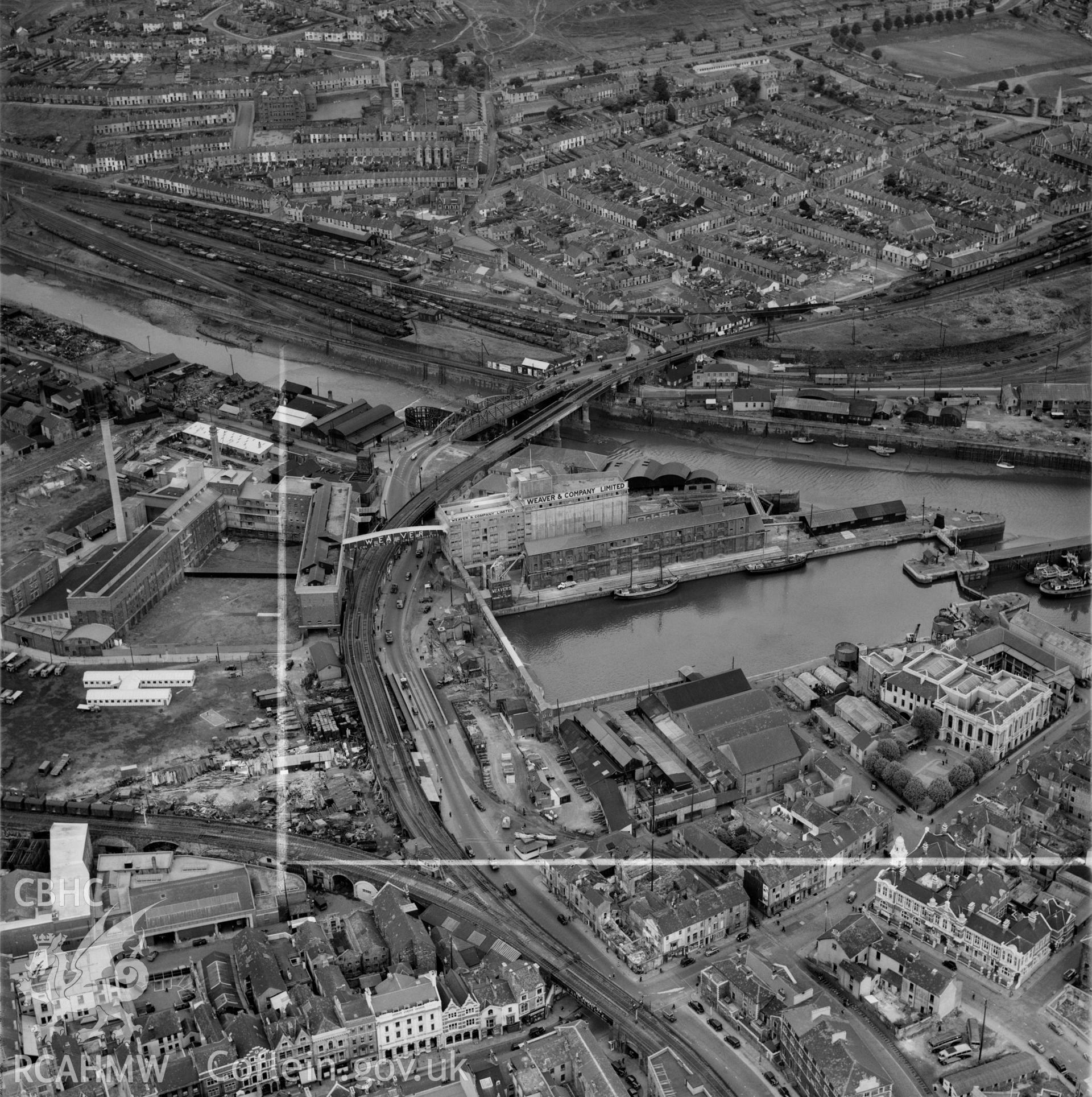 View of Swansea showing Weaver & Co., Ltd. Mill