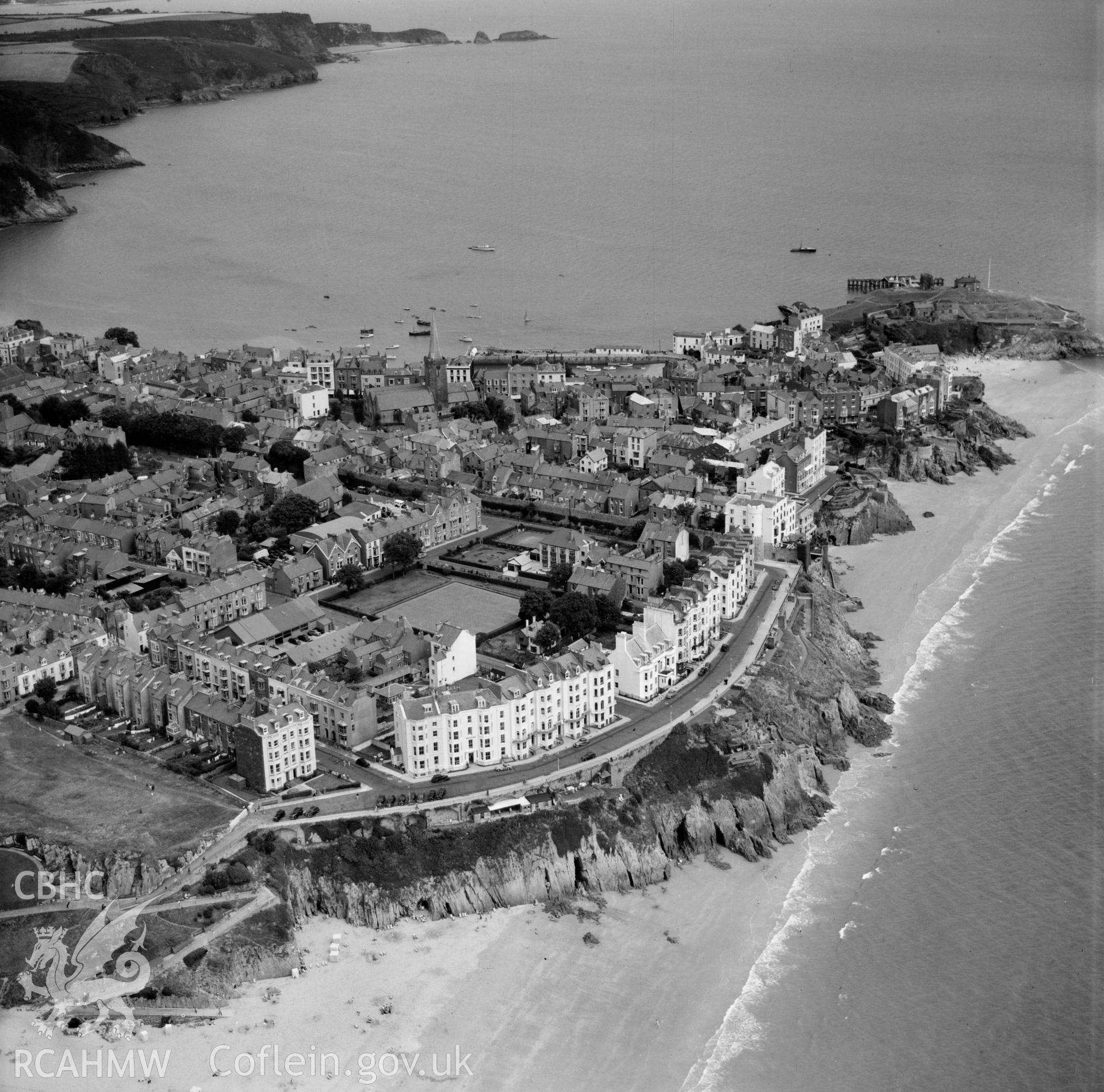 View of Tenby showing South Sands and Esplanade