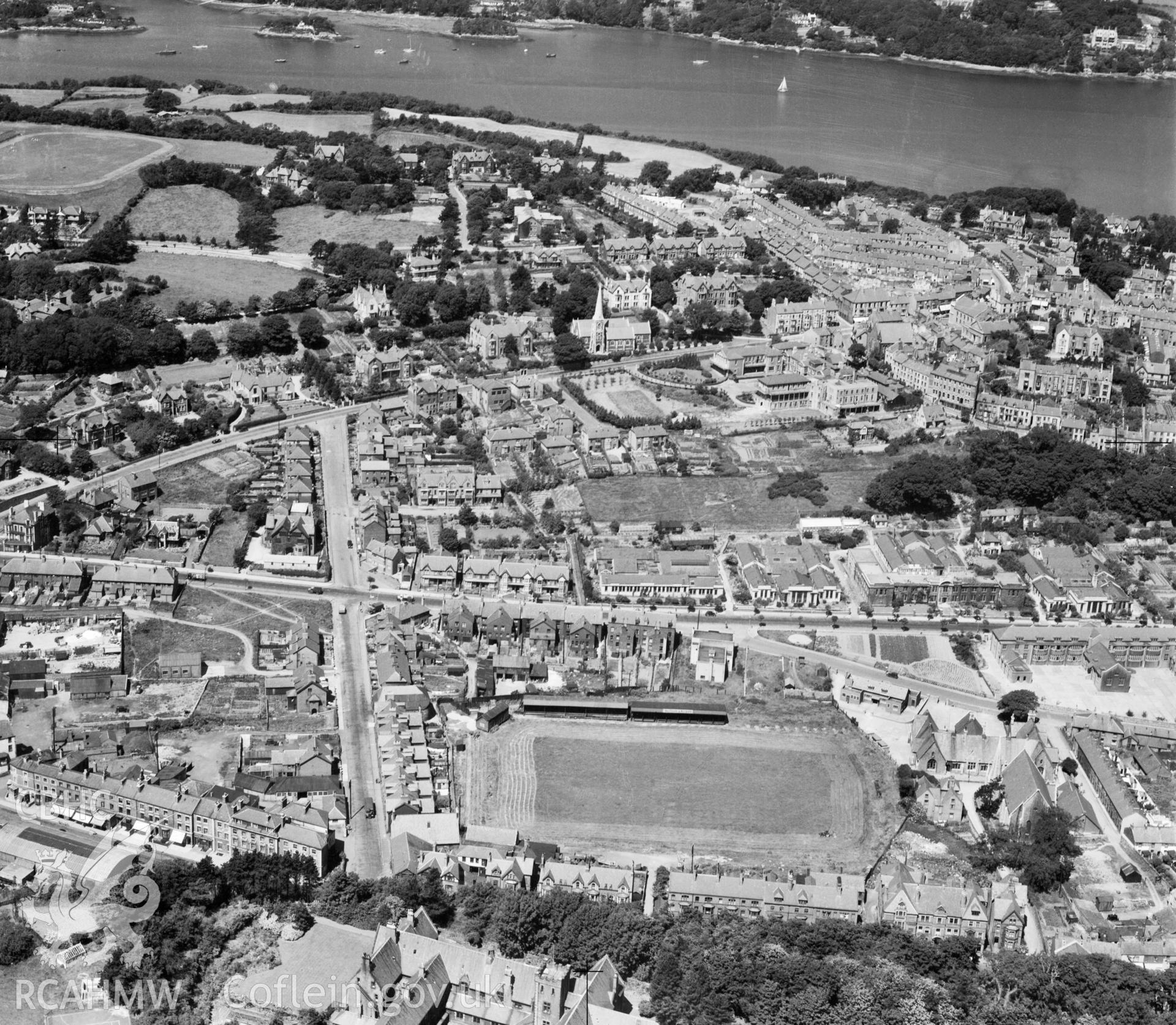 View of Bangor showing Farrar Road Stadium