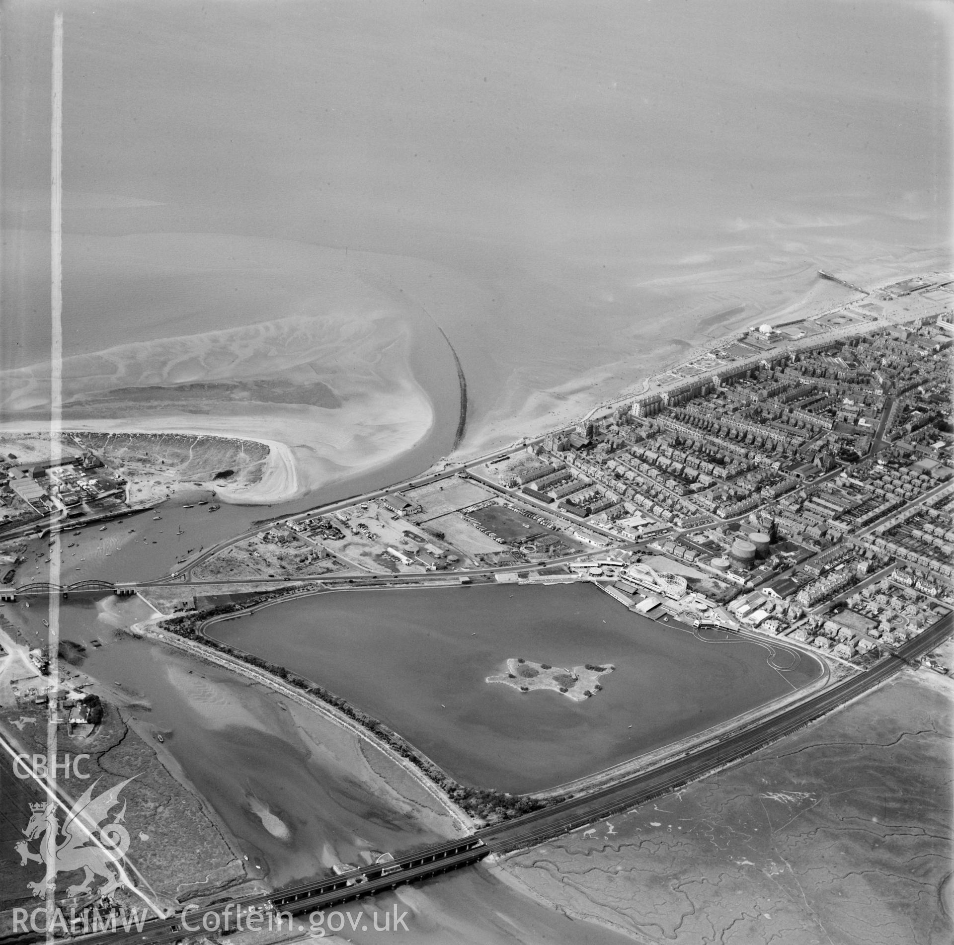 Distant vew of amusement park and Marine Lake, Rhyl (commissioned by Rhyl Amusements Ltd.)