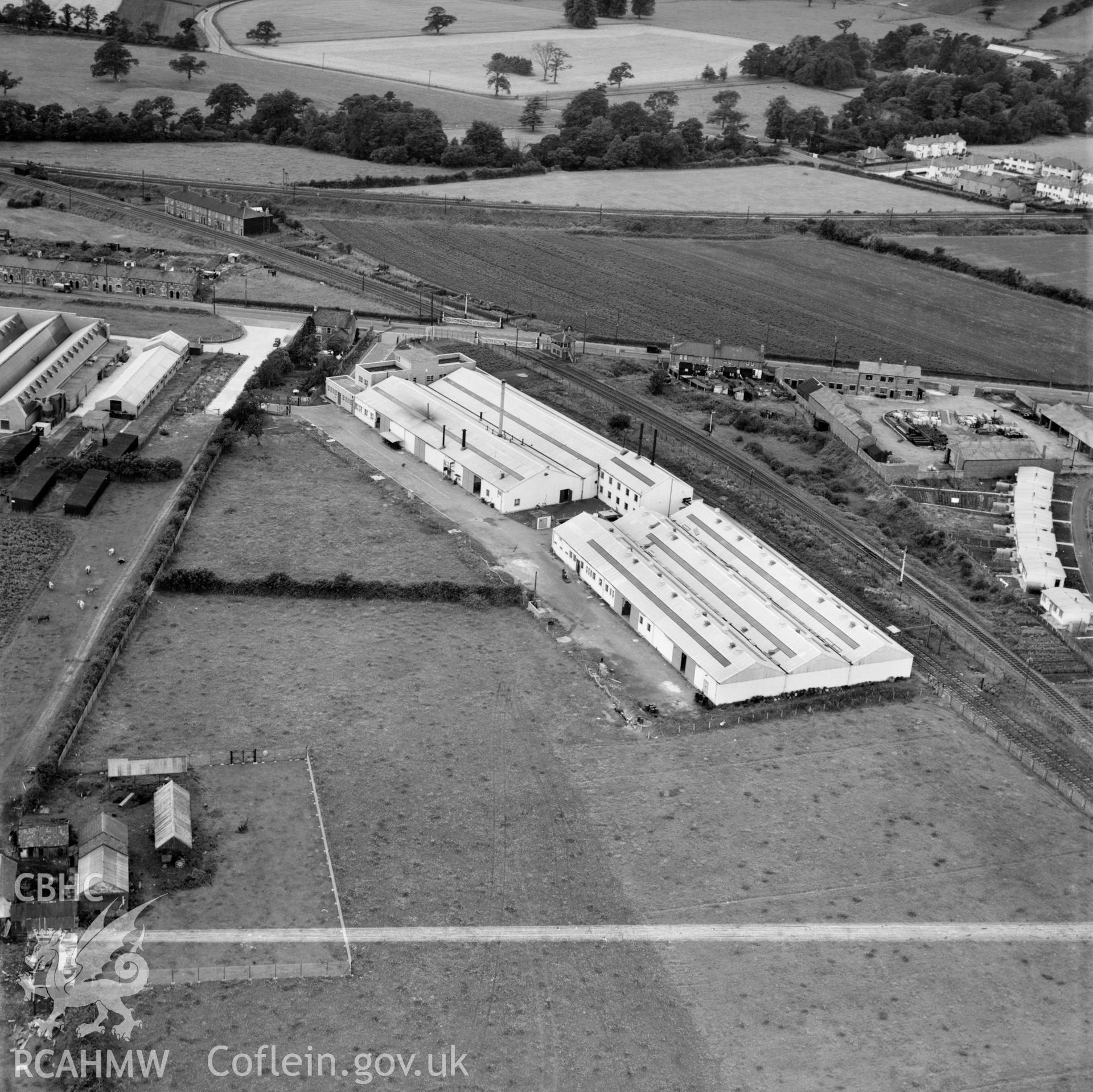 View of factories and housing near Talbot Green, including temporary prefab housing