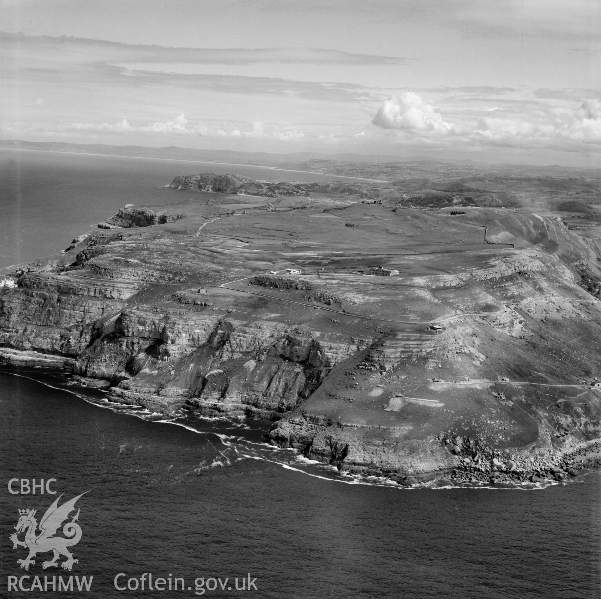 View of Great Orme showing structures associated with the former Royal Artillery Coast Artillery School