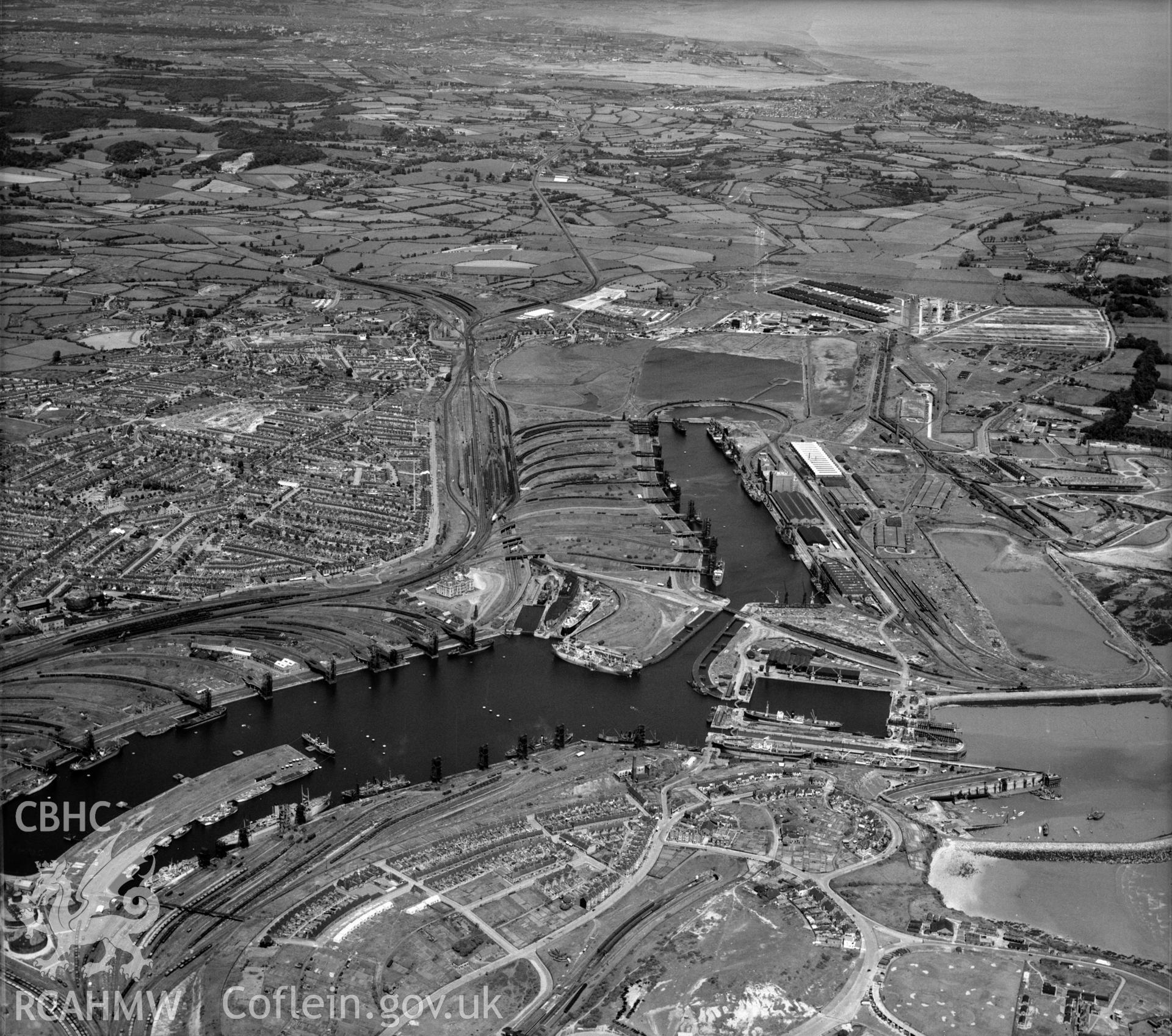 View of Barry showing docks